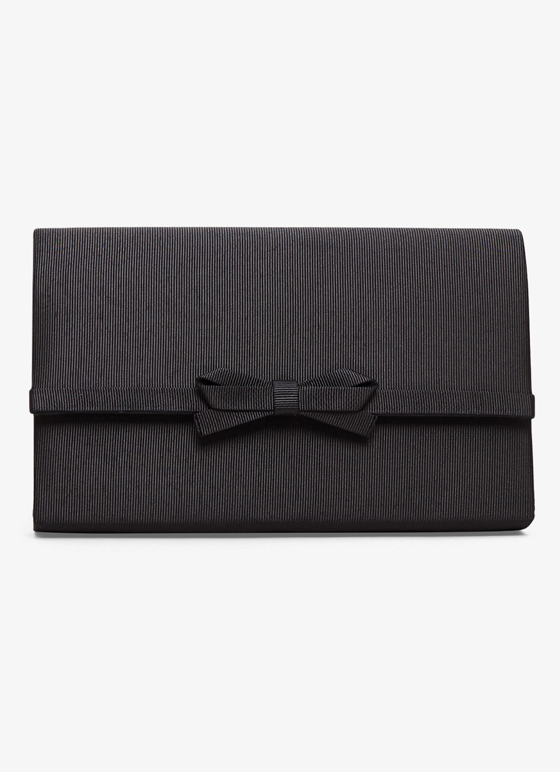 Phase Eight Grosgrain clutch met afneembare schouderriem - voorkant zwart