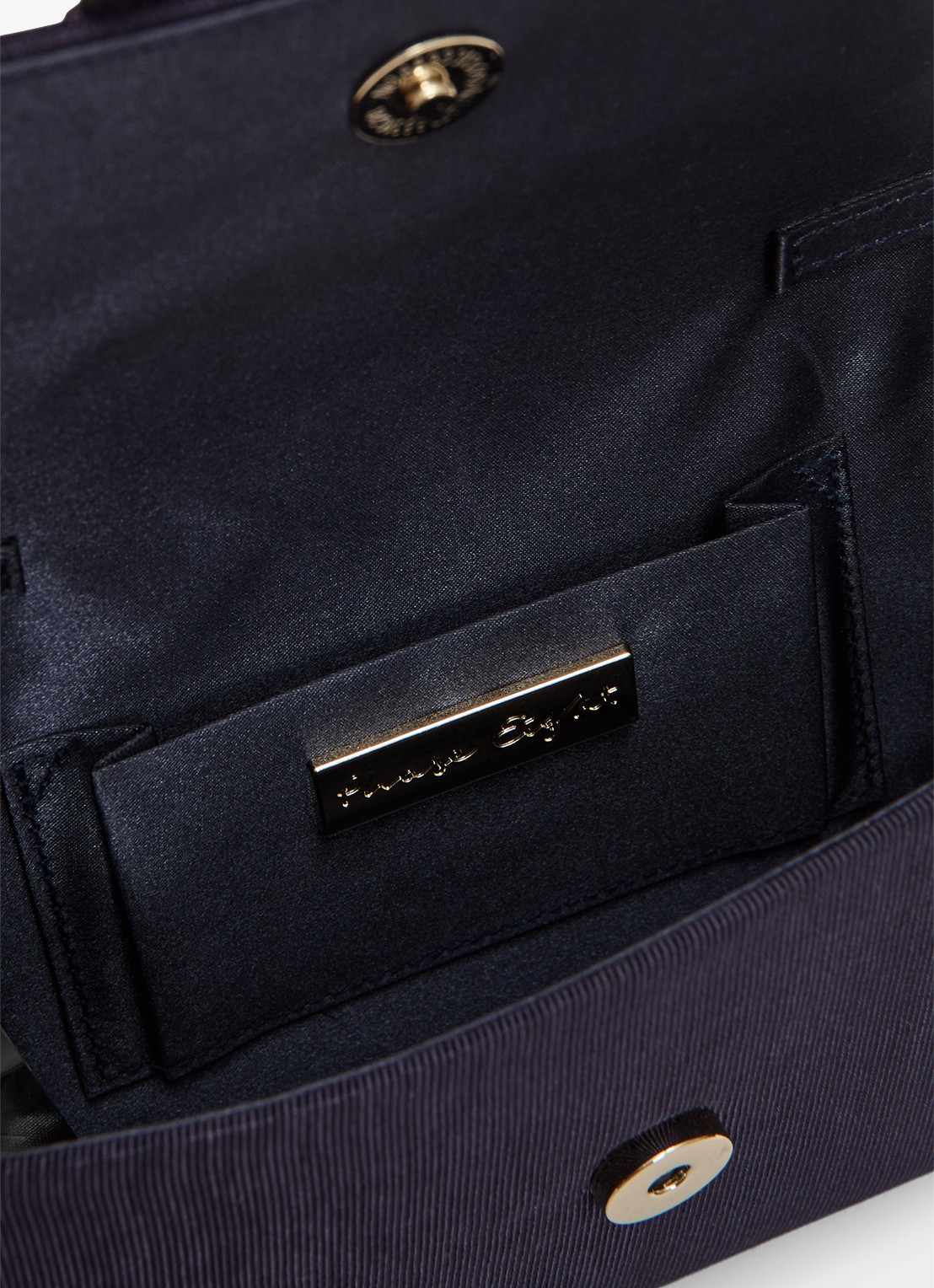 Phase Eight Grosgrain clutch met strikdetail  - detail 2 donkerblauw