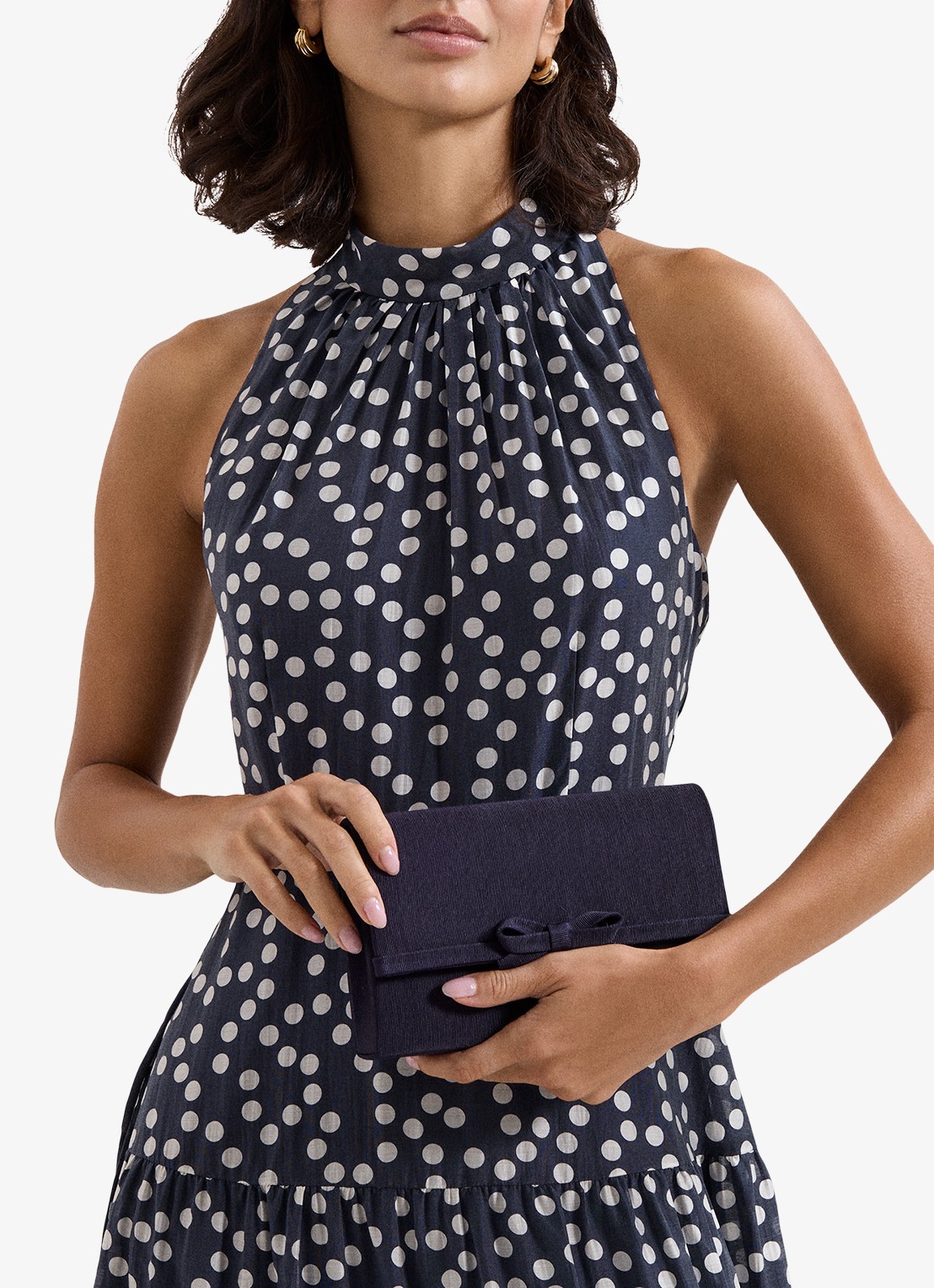 Phase Eight Grosgrain clutch met strikdetail  - detail 3 donkerblauw