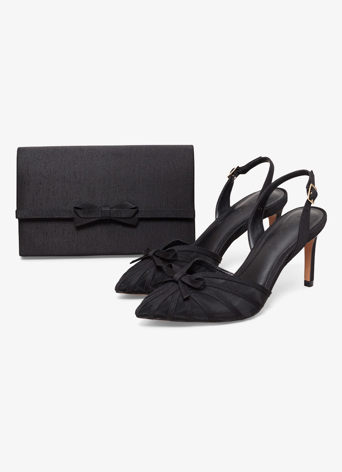 Phase Eight Grosgrain slingback met strikdetail - detail 6 zwart