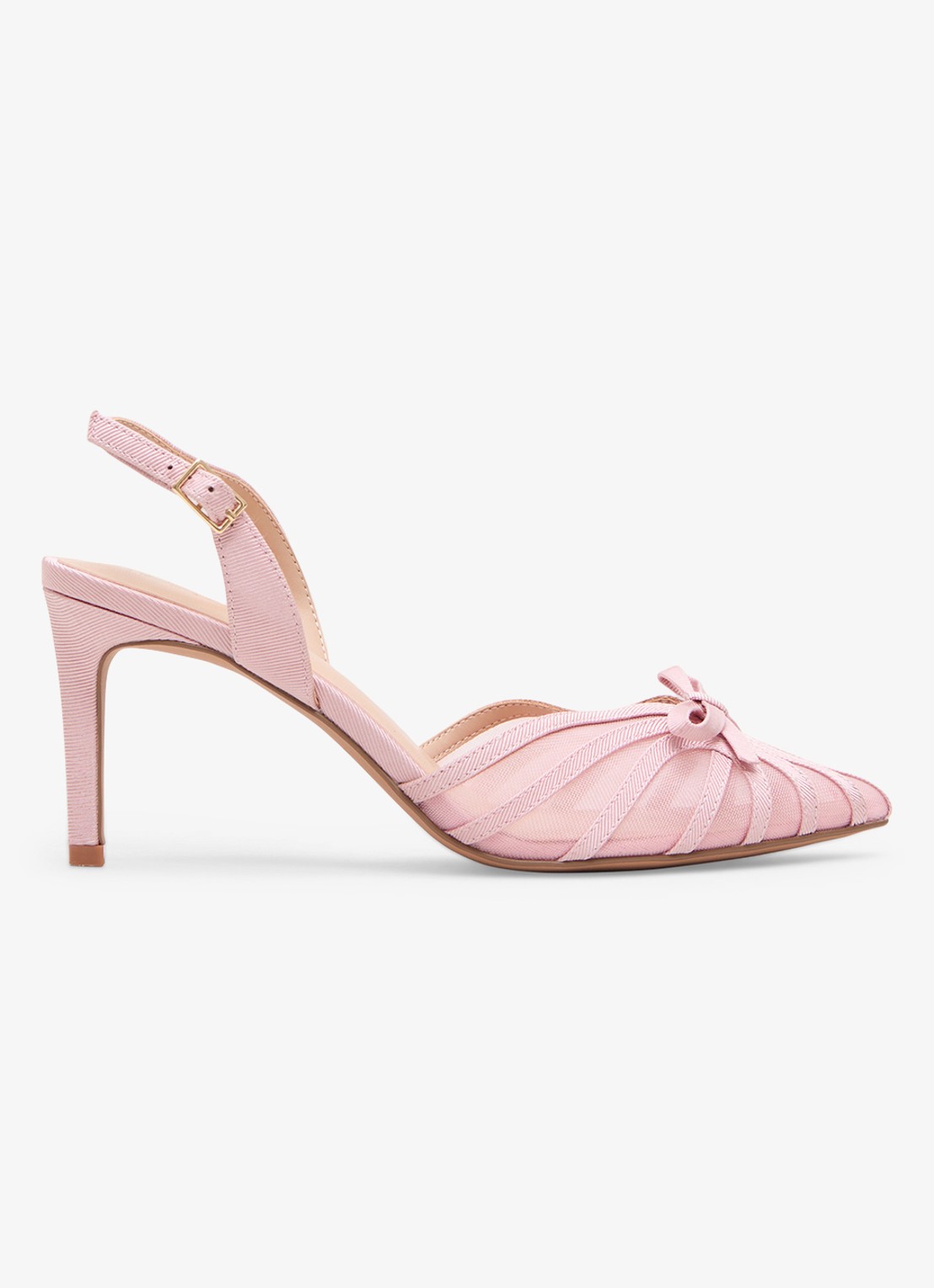 Phase Eight Grosgrain slingback met strikdetail - voorkant 6 oudroze