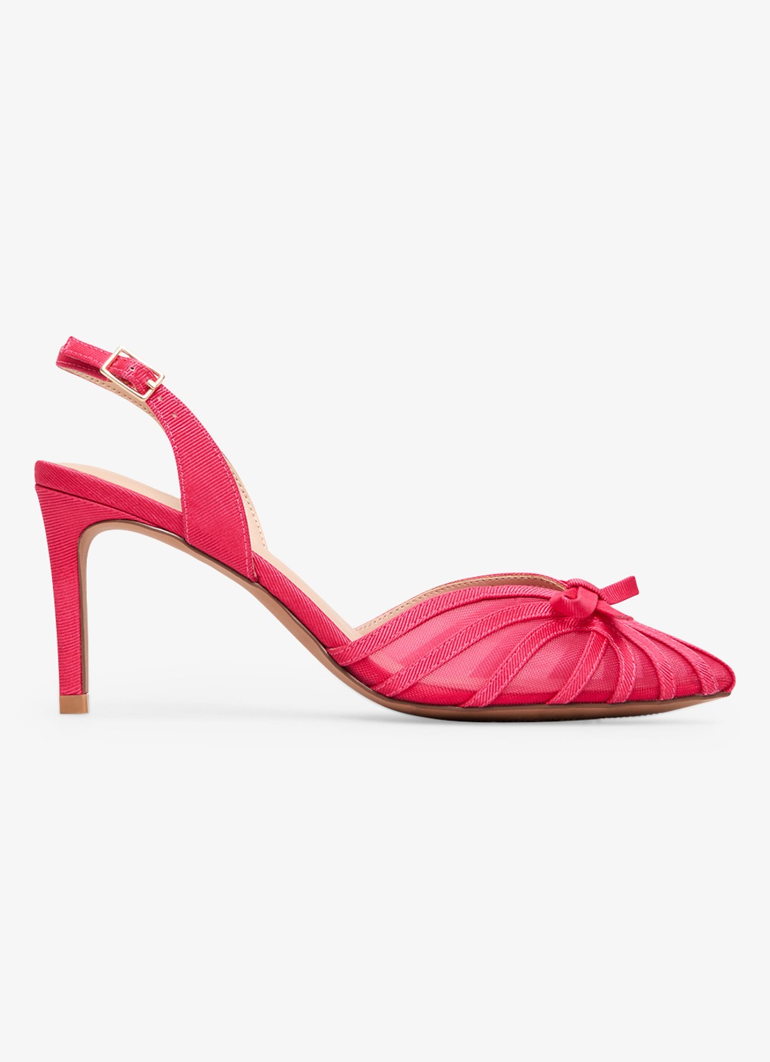 Phase Eight Grosgrain slingback met strikdetail - voorkant 5 roze