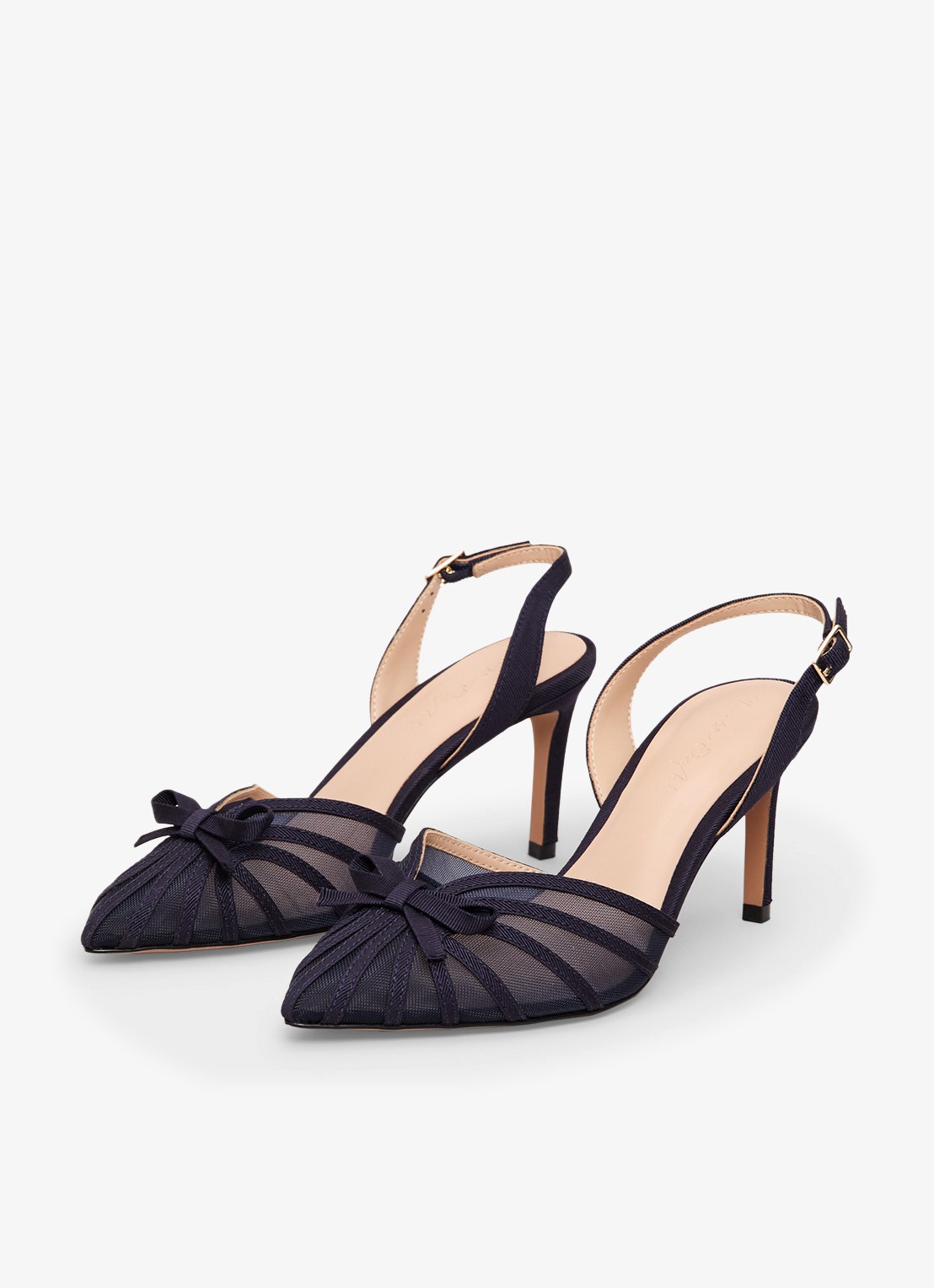 Phase Eight Grosgrain slingback met strikdetail - detail donkerblauw