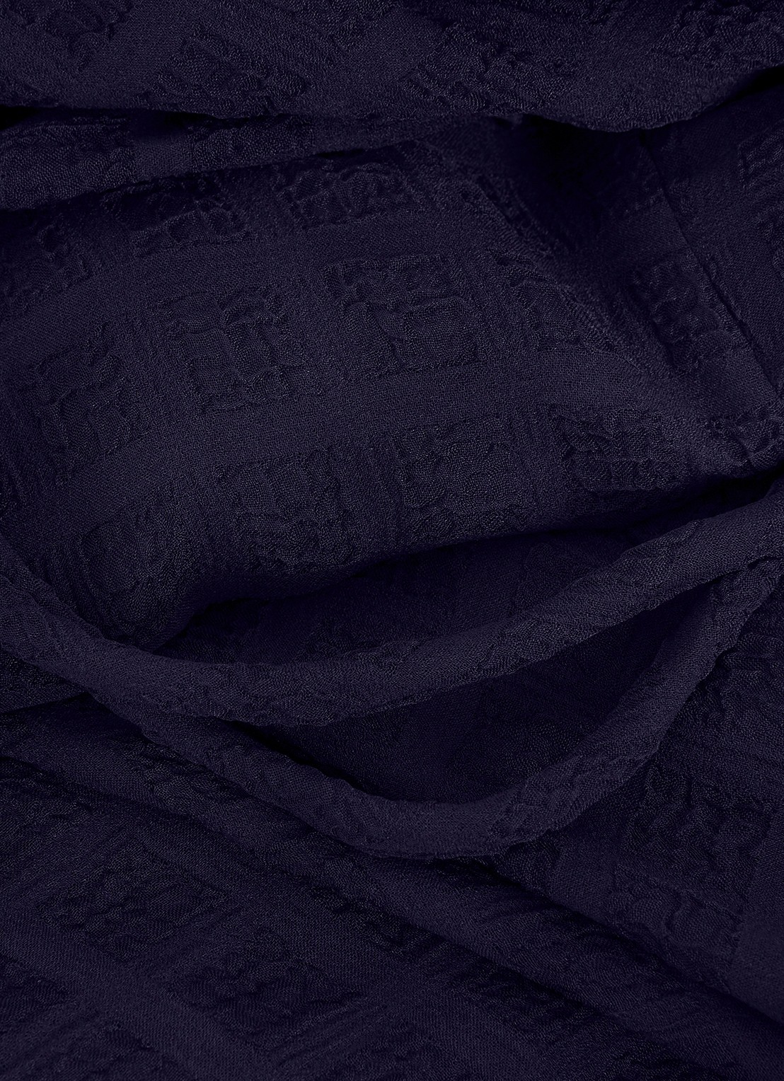 Phase Eight Gwen midi jurk met structuur en strikceintuur - detail 4 donkerblauw