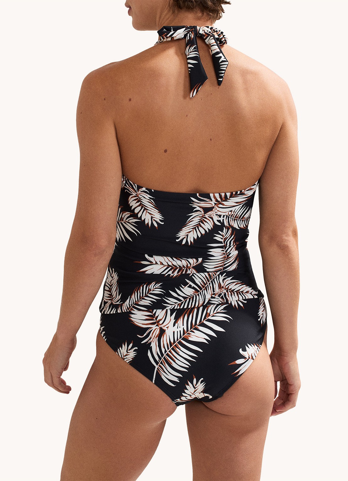 Phase Eight Halter bikinitop met bladprint - achterkant 3 zwart