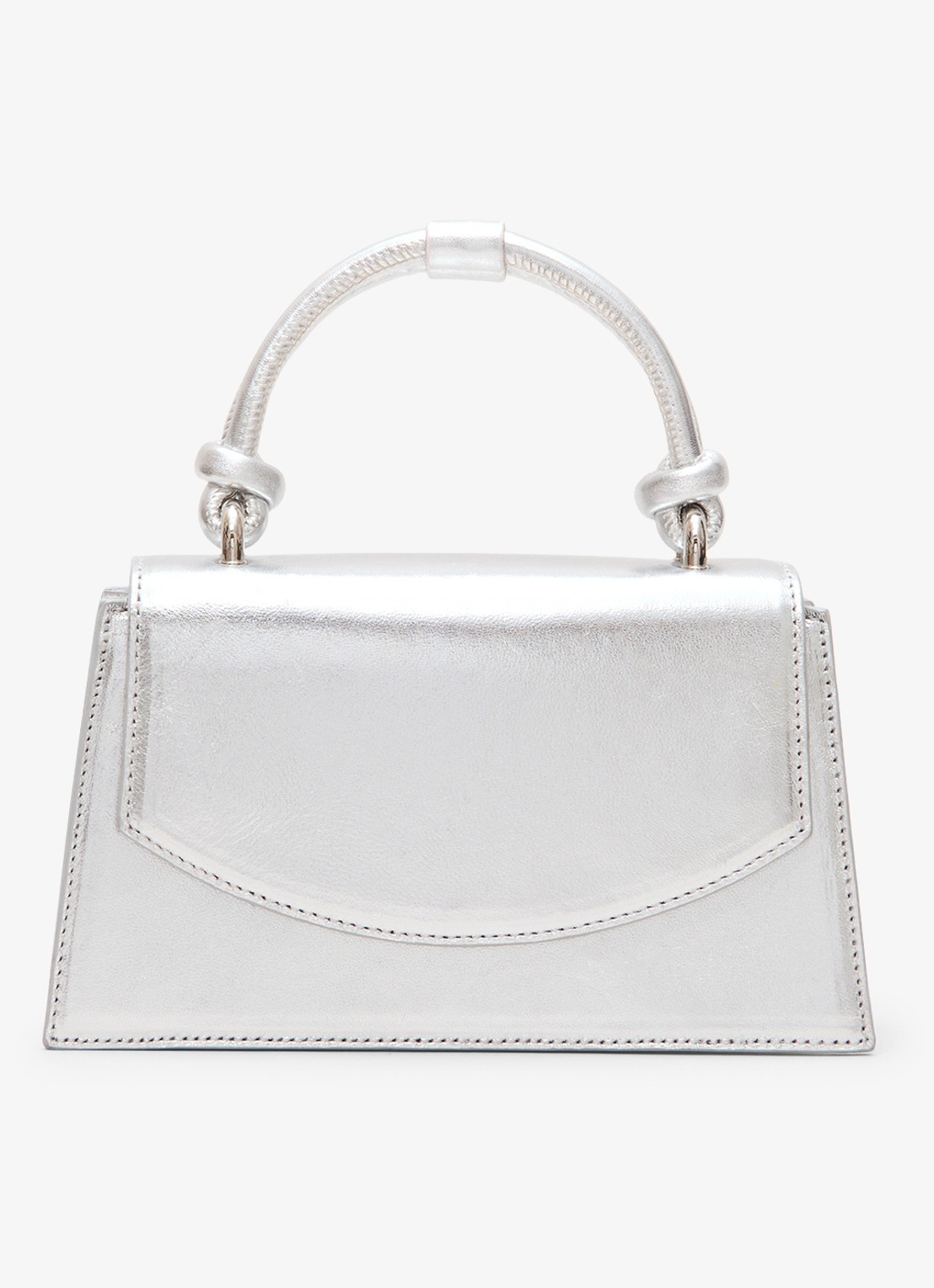 Phase Eight Handtas met metallic finish - voorkant 5 zilver