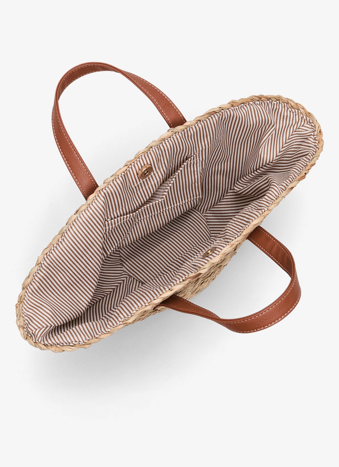 Phase Eight Handtas van raffia - achterkant 5 beige