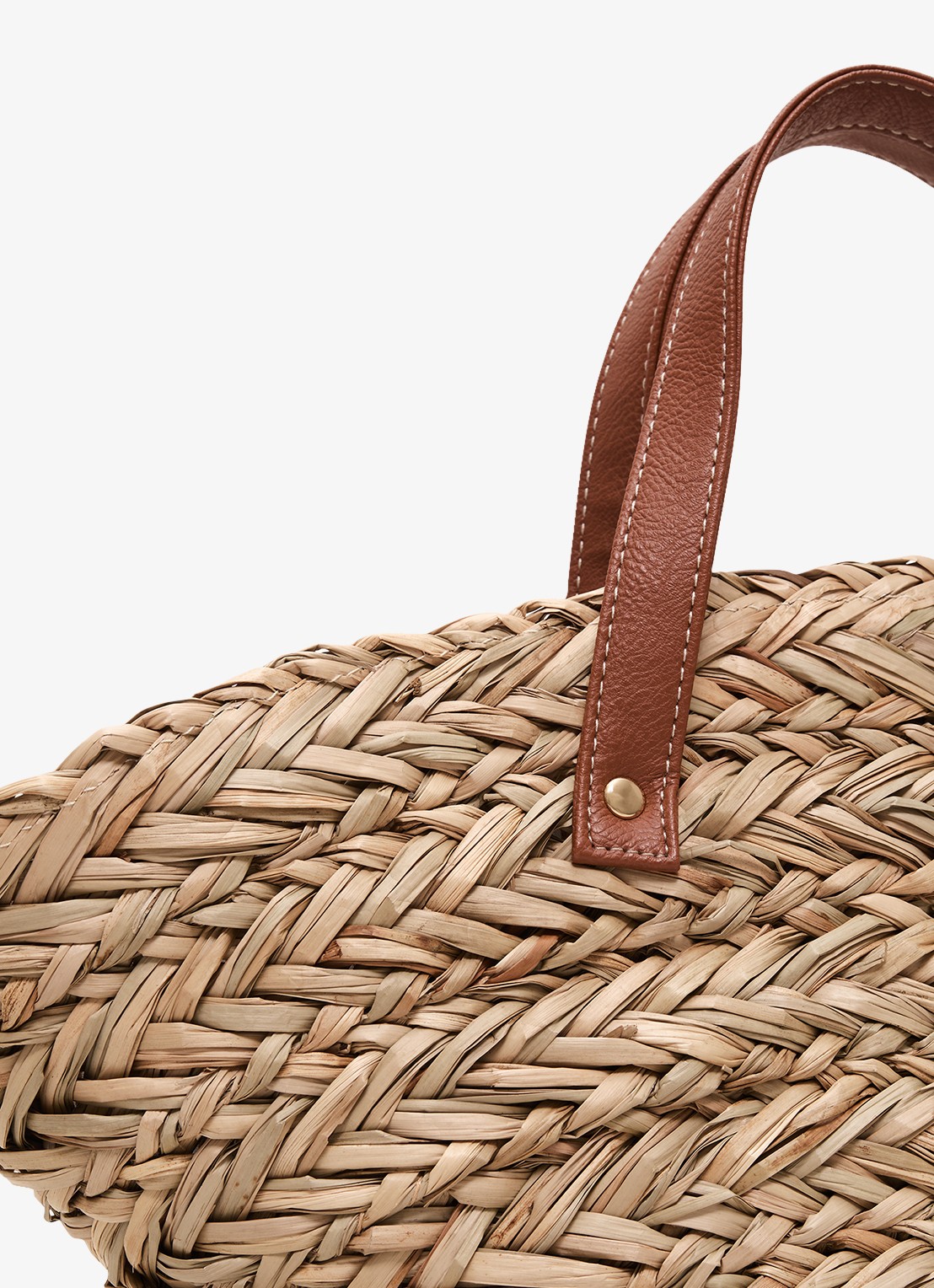 Phase Eight Handtas van raffia - detail 2 beige
