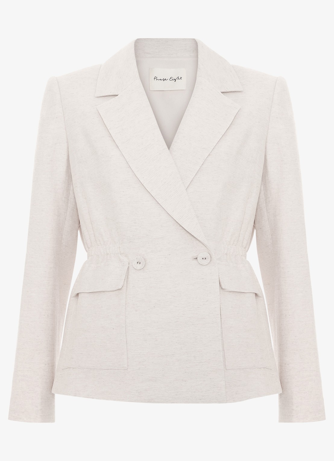 Phase Eight Harlow blazer in linnenblend met structuur - voorkant 2 beige