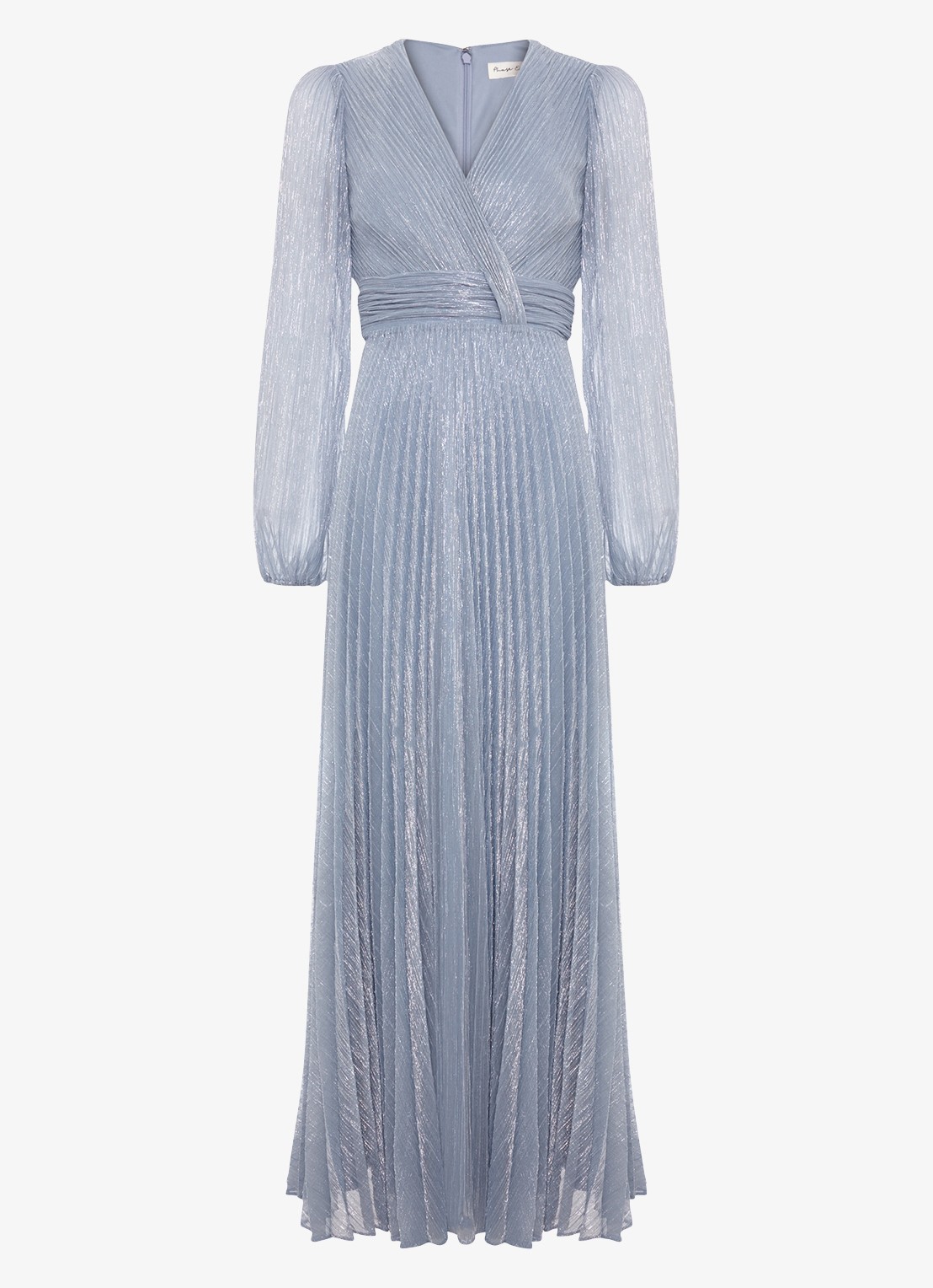 Phase Eight Harper midi jurk met lurex - voorkant 2 lichtblauw