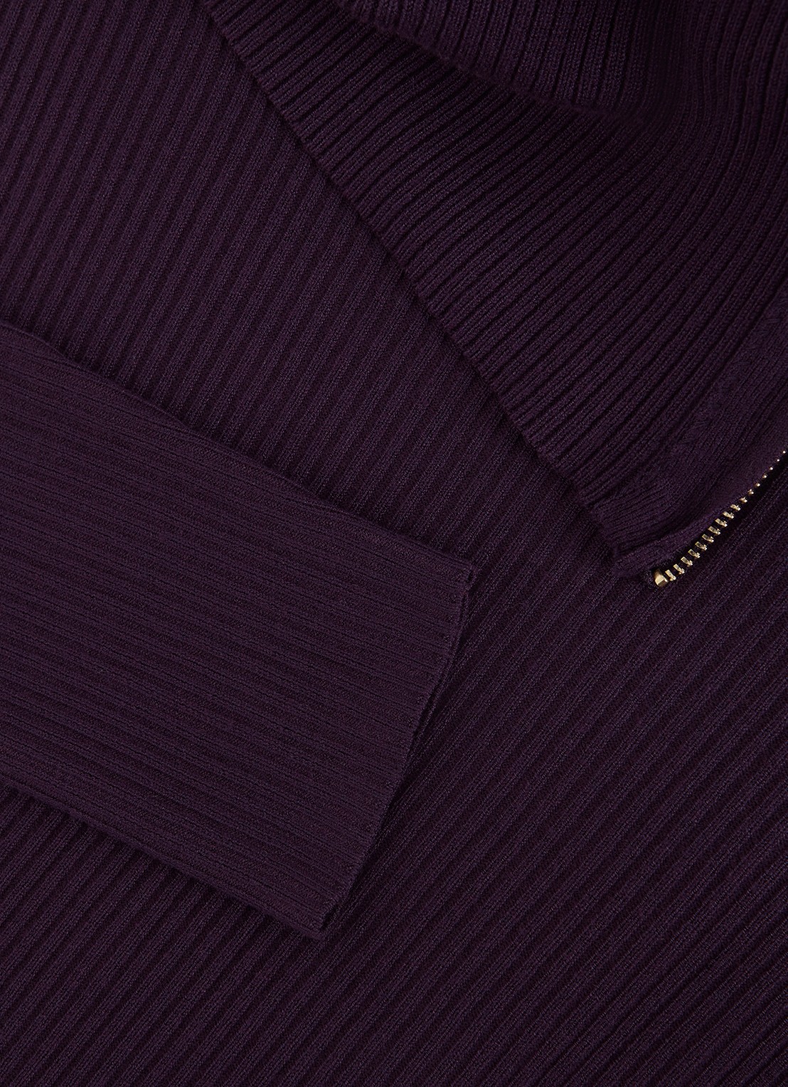 Phase Eight Hartley ribgebreide midi jurk met opstaande kraag  - detail 5 paars