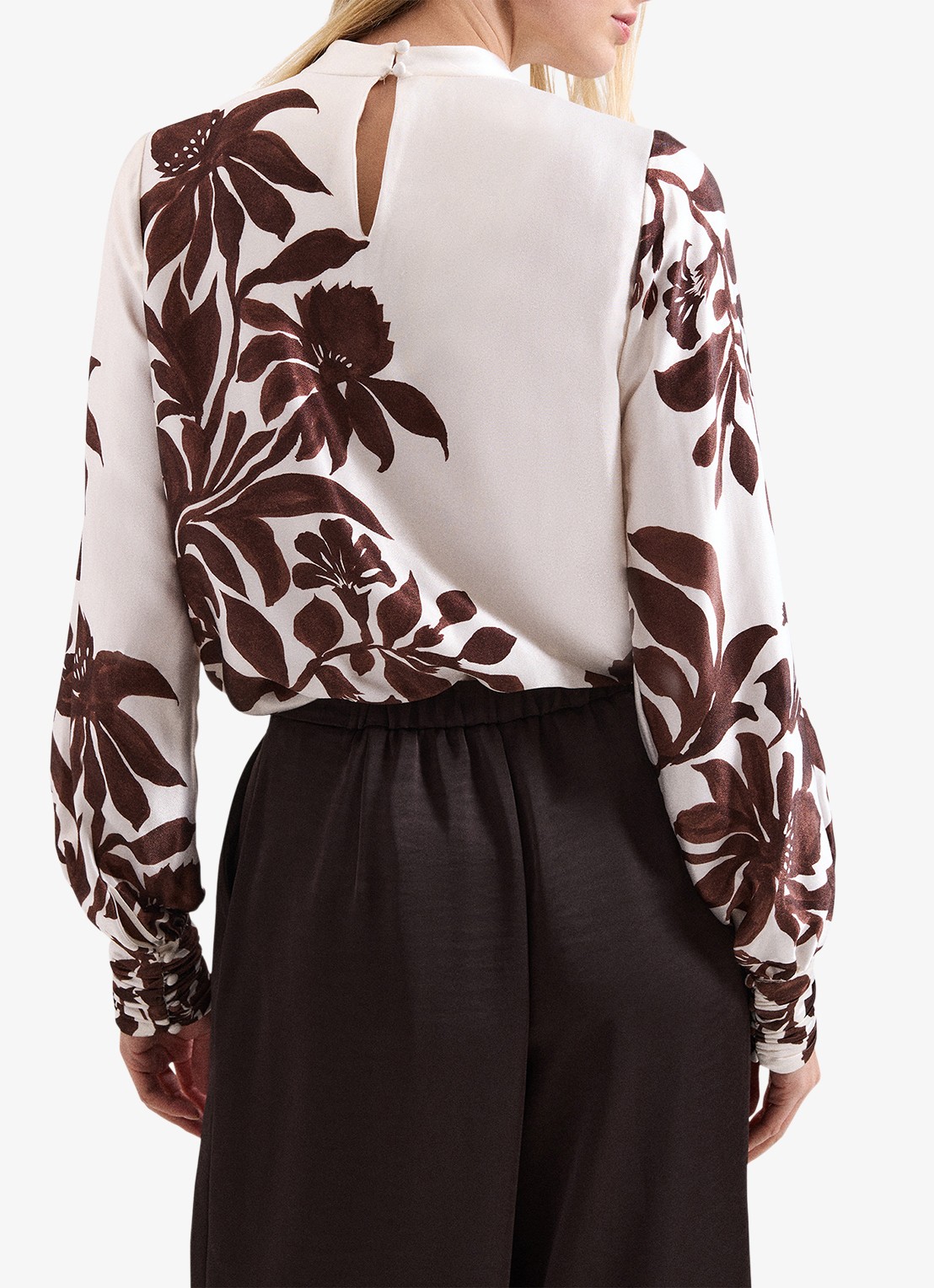 Phase Eight Hattie tuniek met cut-out detail en print - achterkant bruin