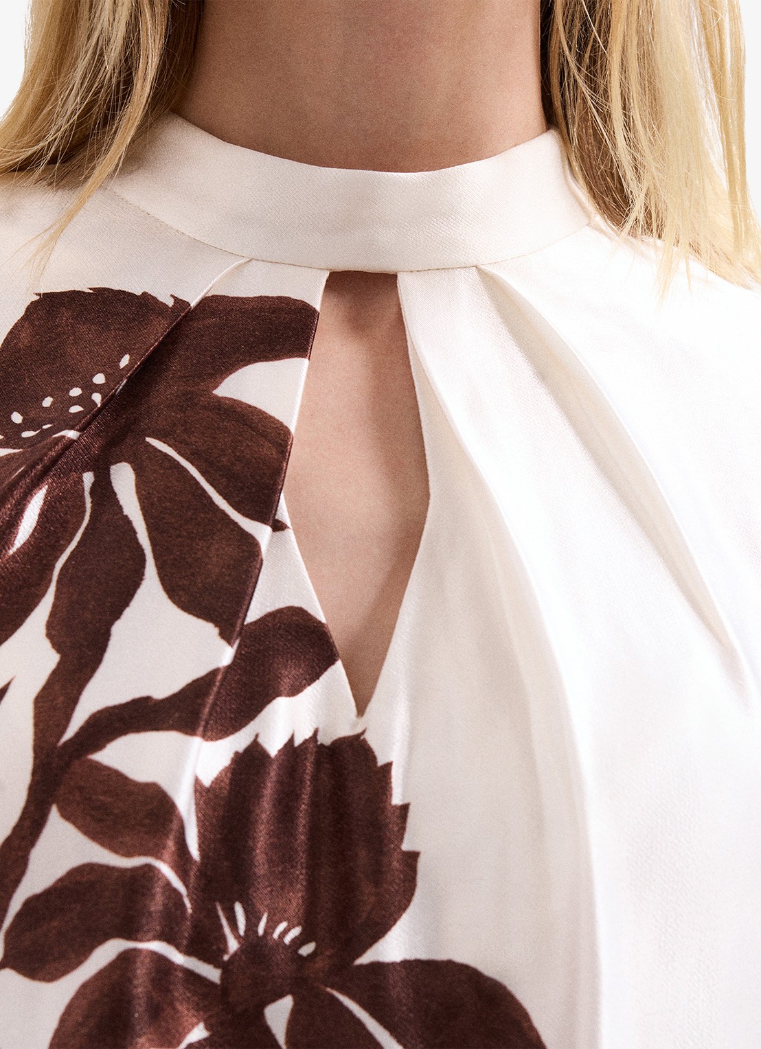 Phase Eight Hattie tuniek met cut-out detail en print - detail 5 bruin
