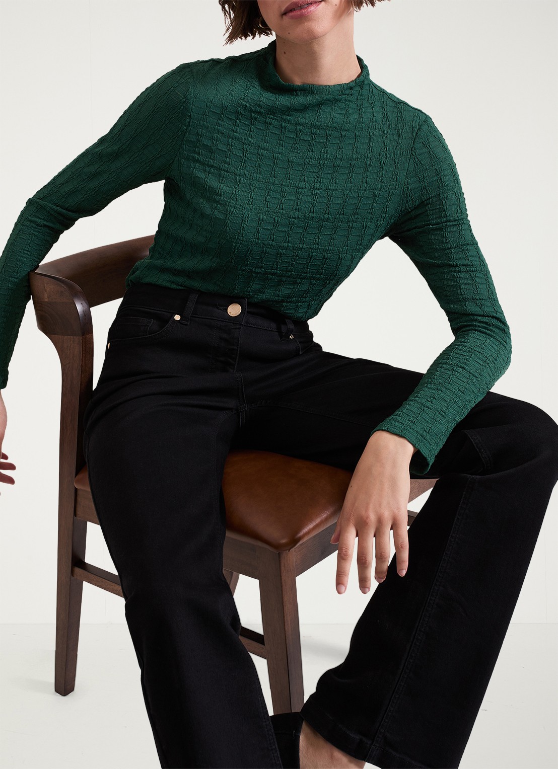 Phase Eight Haylee pullover met structuur - detail 4 groen