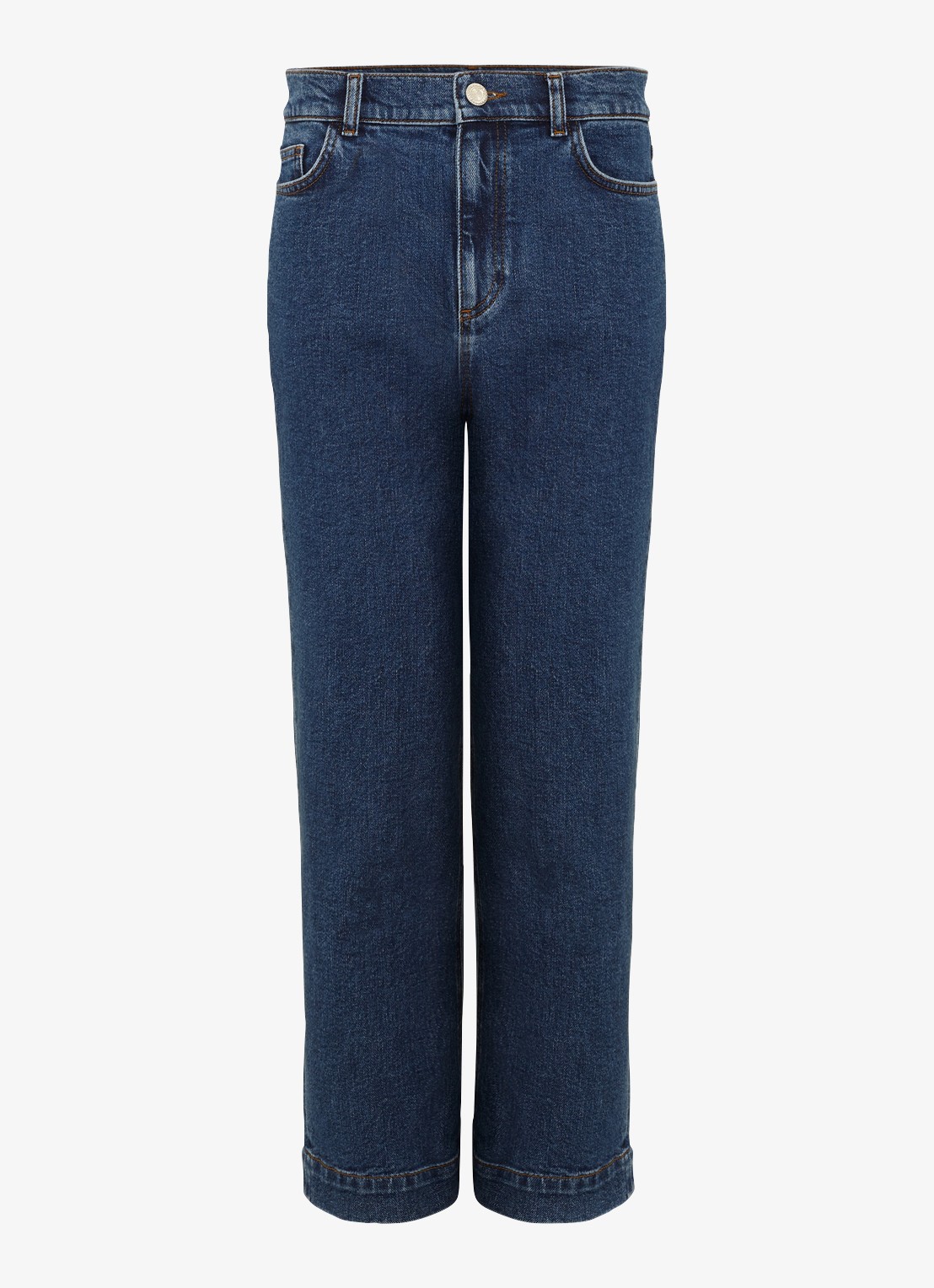 Phase Eight High waist cropped straight fit jeans met steekzakken - voorkant 7 denim