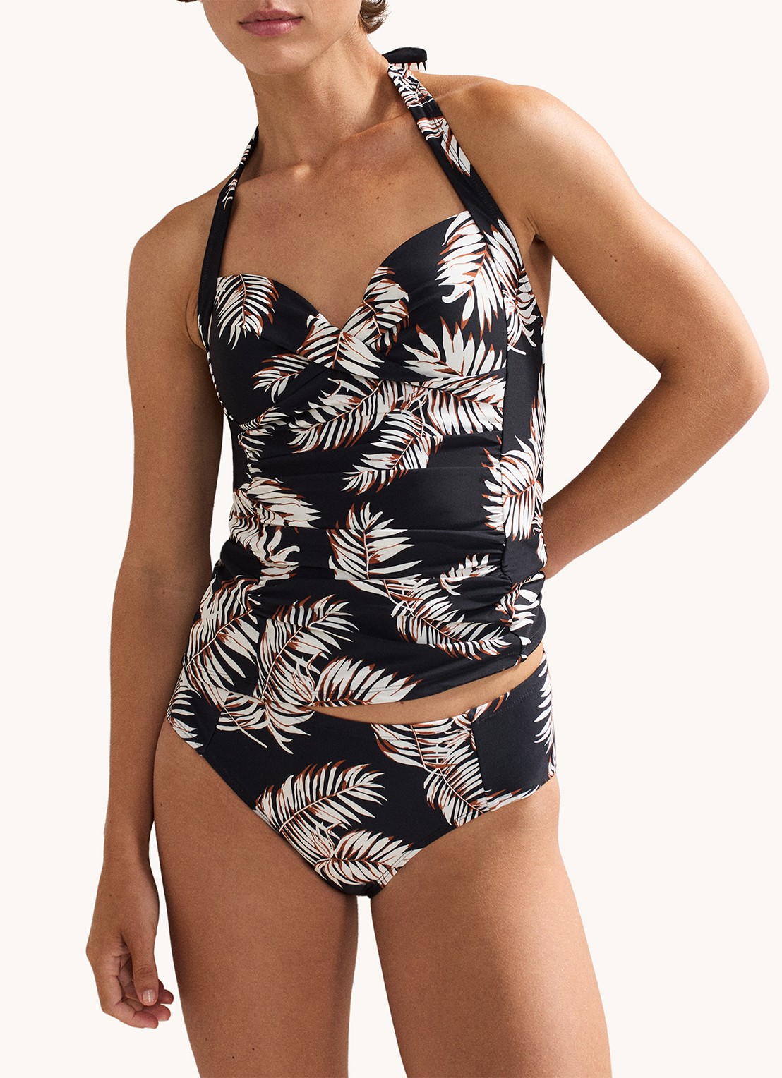 Phase Eight Hipster bikinislip met bladprint - detail 4 zwart