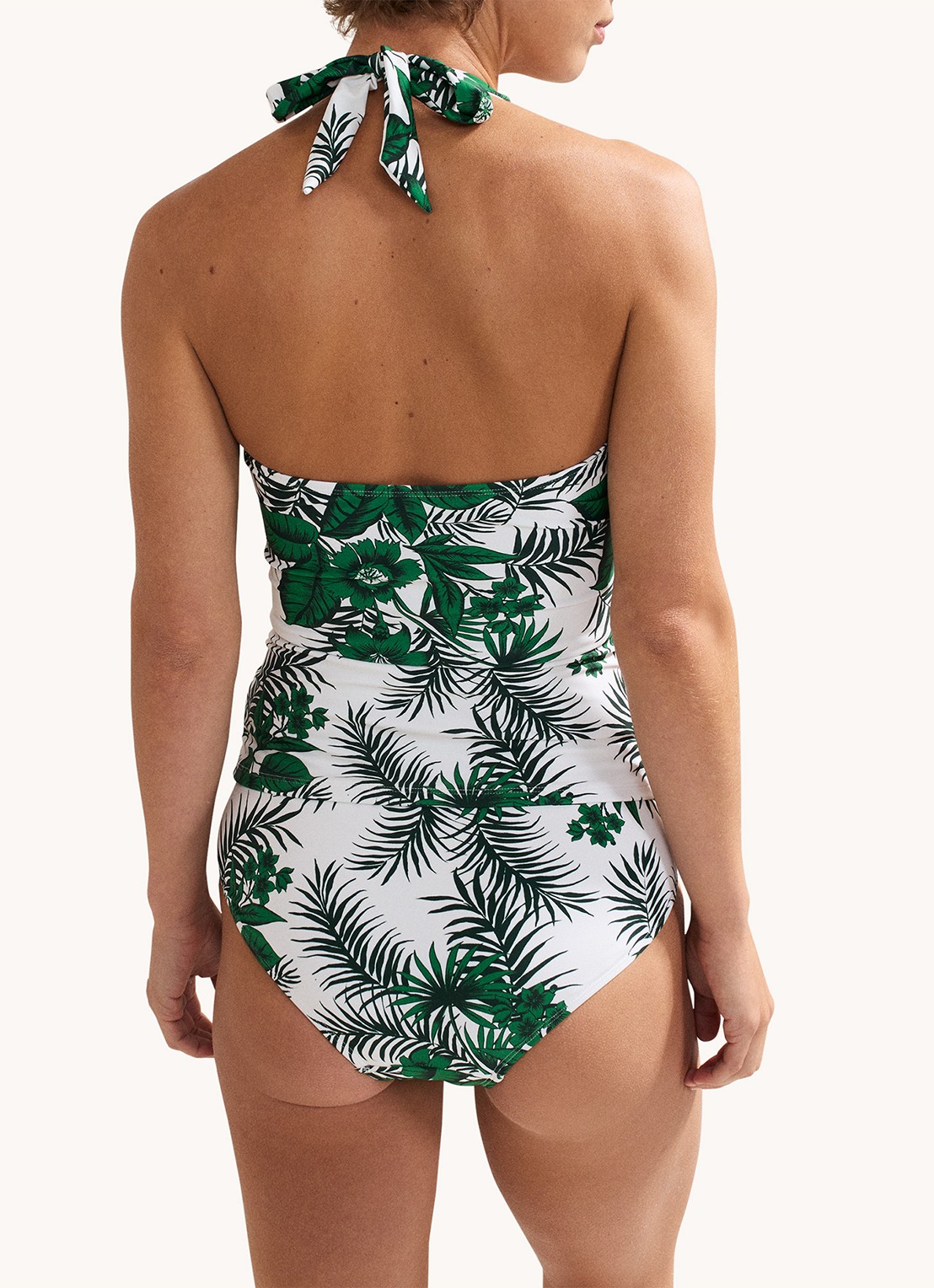 Phase Eight Hipster bikinislip met bladprint - achterkant 3 ivoor