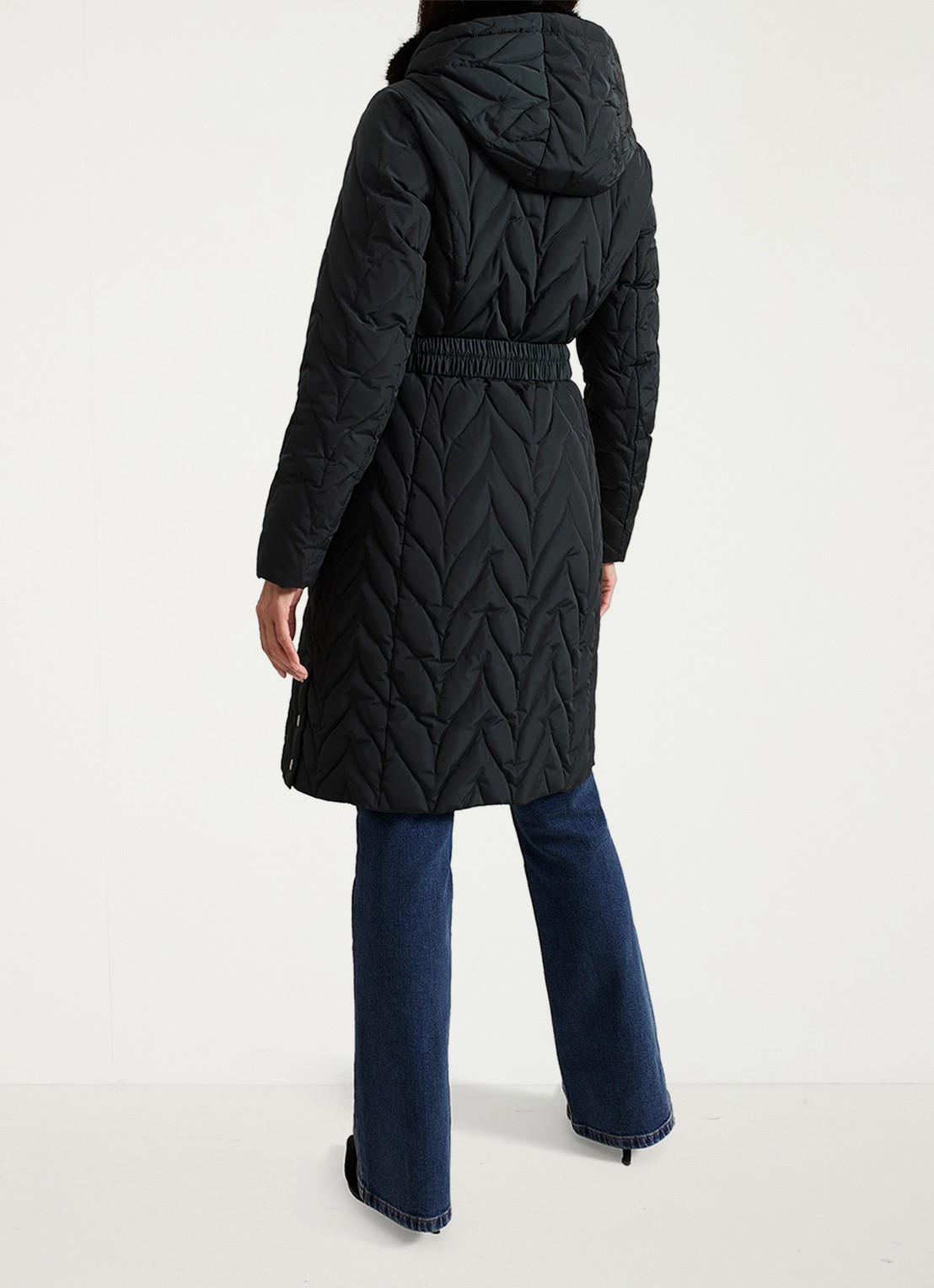 Phase Eight Hollie longline puffer jas met ceintuur  - achterkant 3 groen