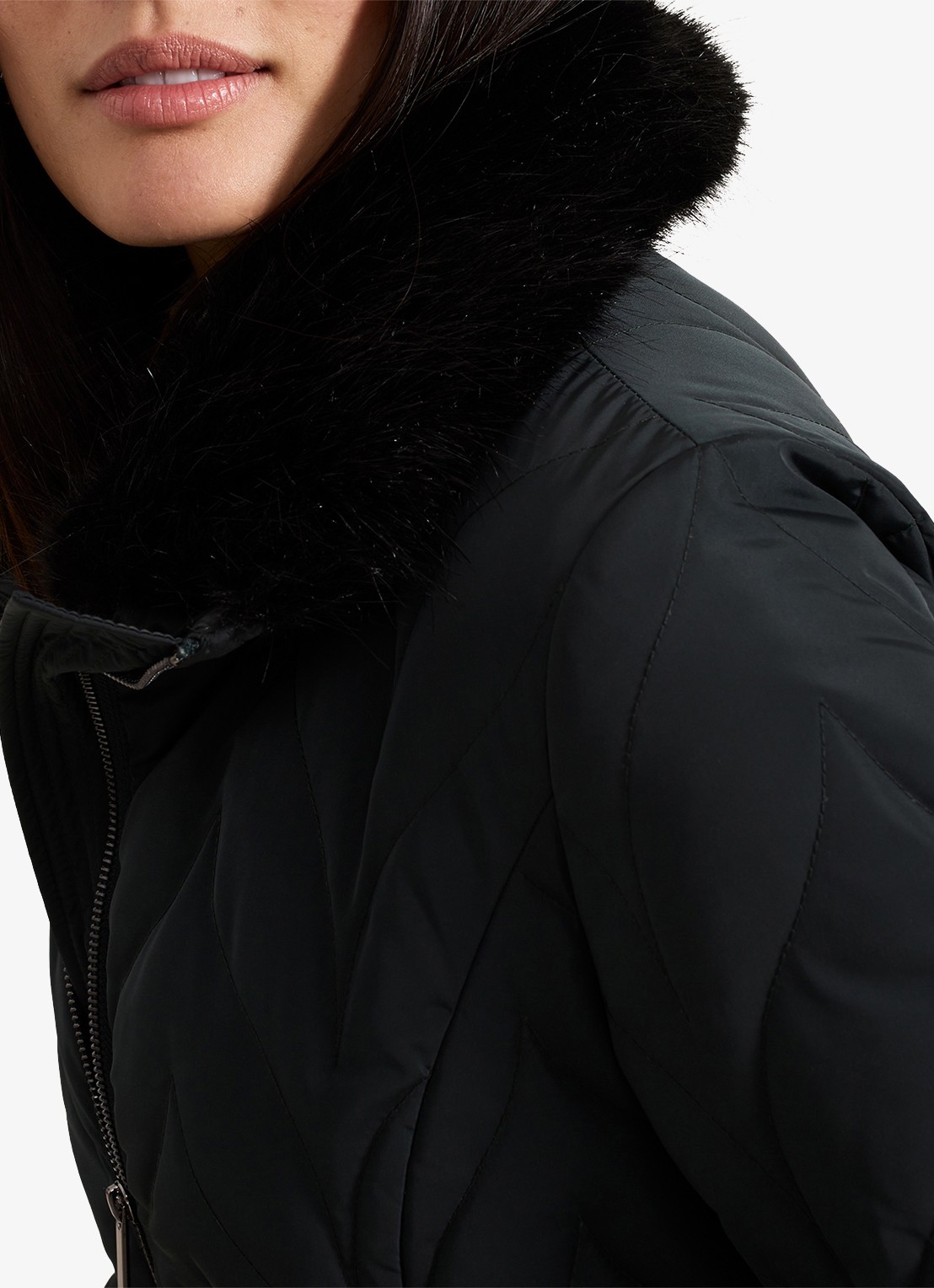 Phase Eight Hollie longline puffer jas met ceintuur  - detail 8 groen