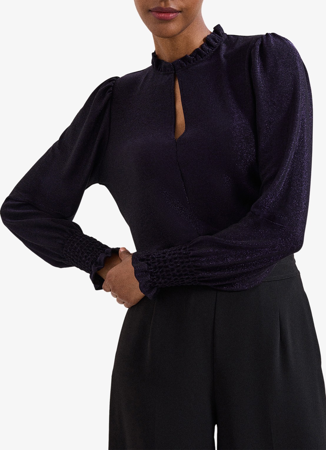 Phase Eight Imogen top met lurex - detail paars