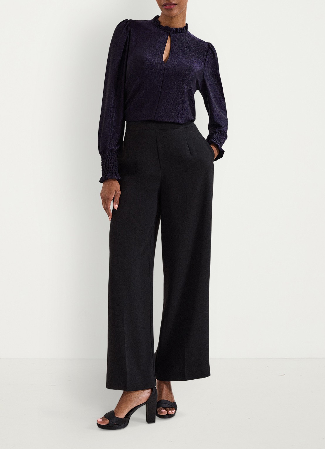 Phase Eight Imogen top met lurex - voorkant 8 paars