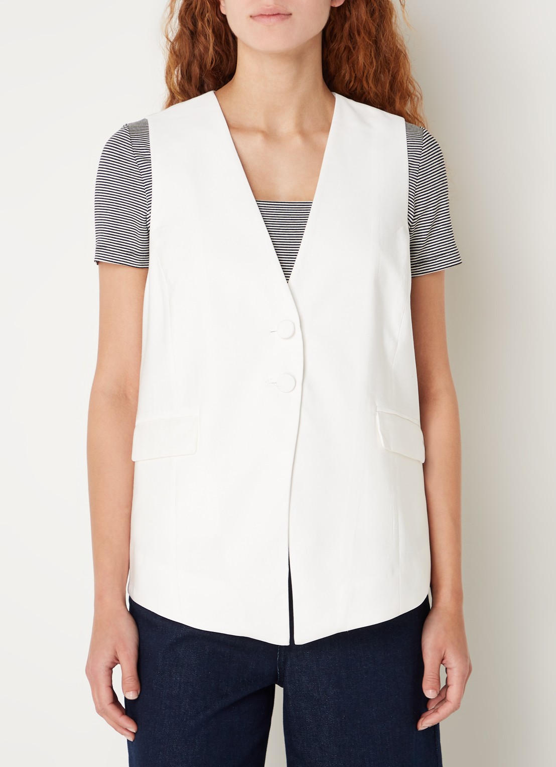 Phase Eight Inara gilet met klepzakken - detail 4 gebroken wit