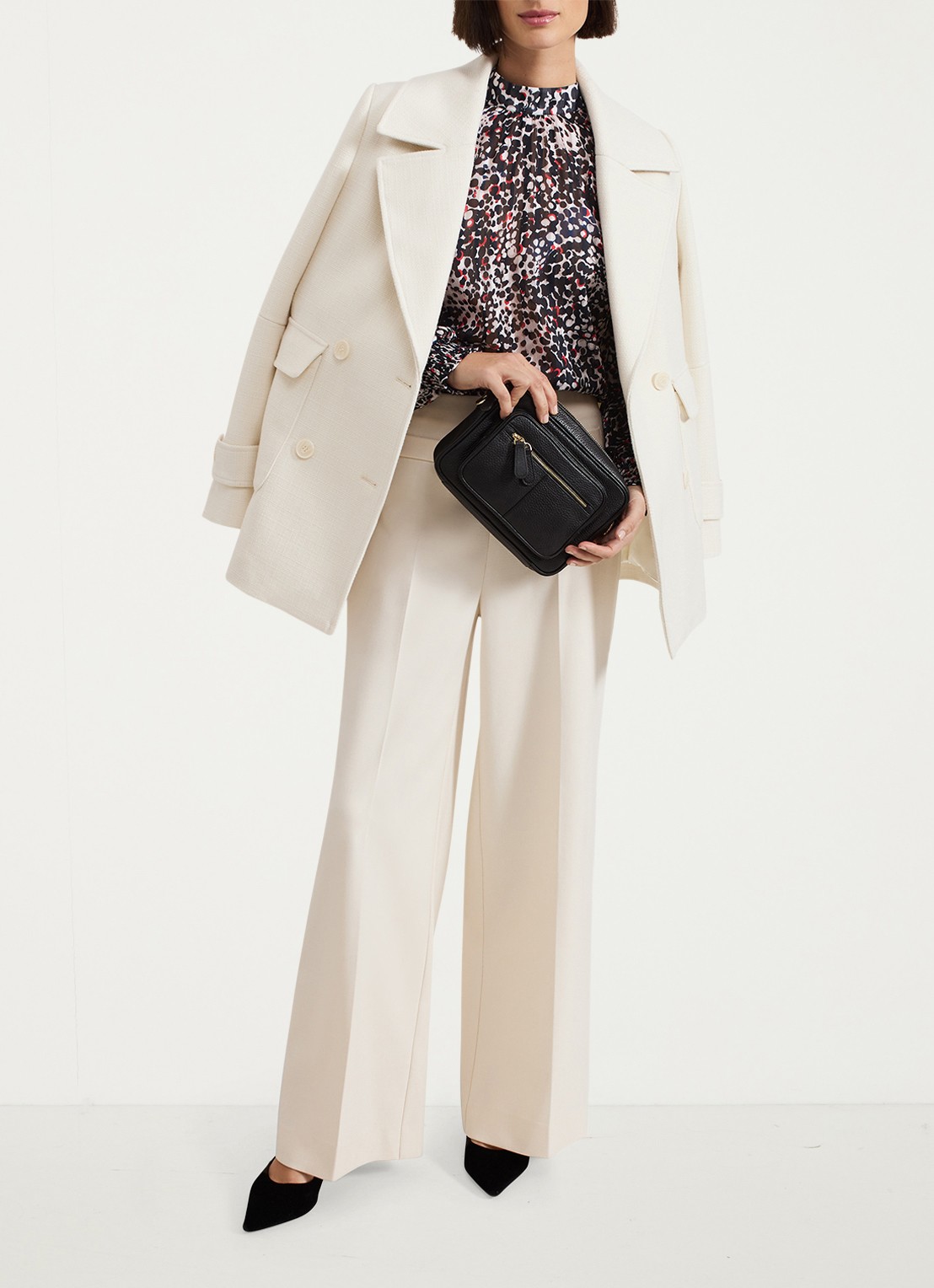 Phase Eight Ingrid top met stippenprint - detail 7 zwart