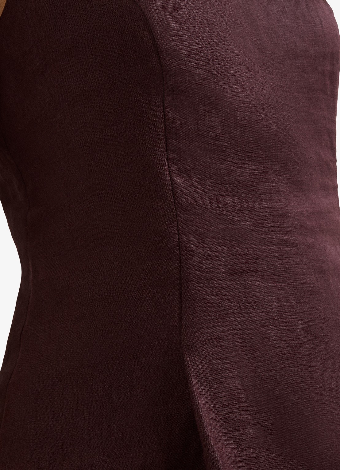 Phase Eight Isabelle top van linnen - detail 5 chocoladebruin