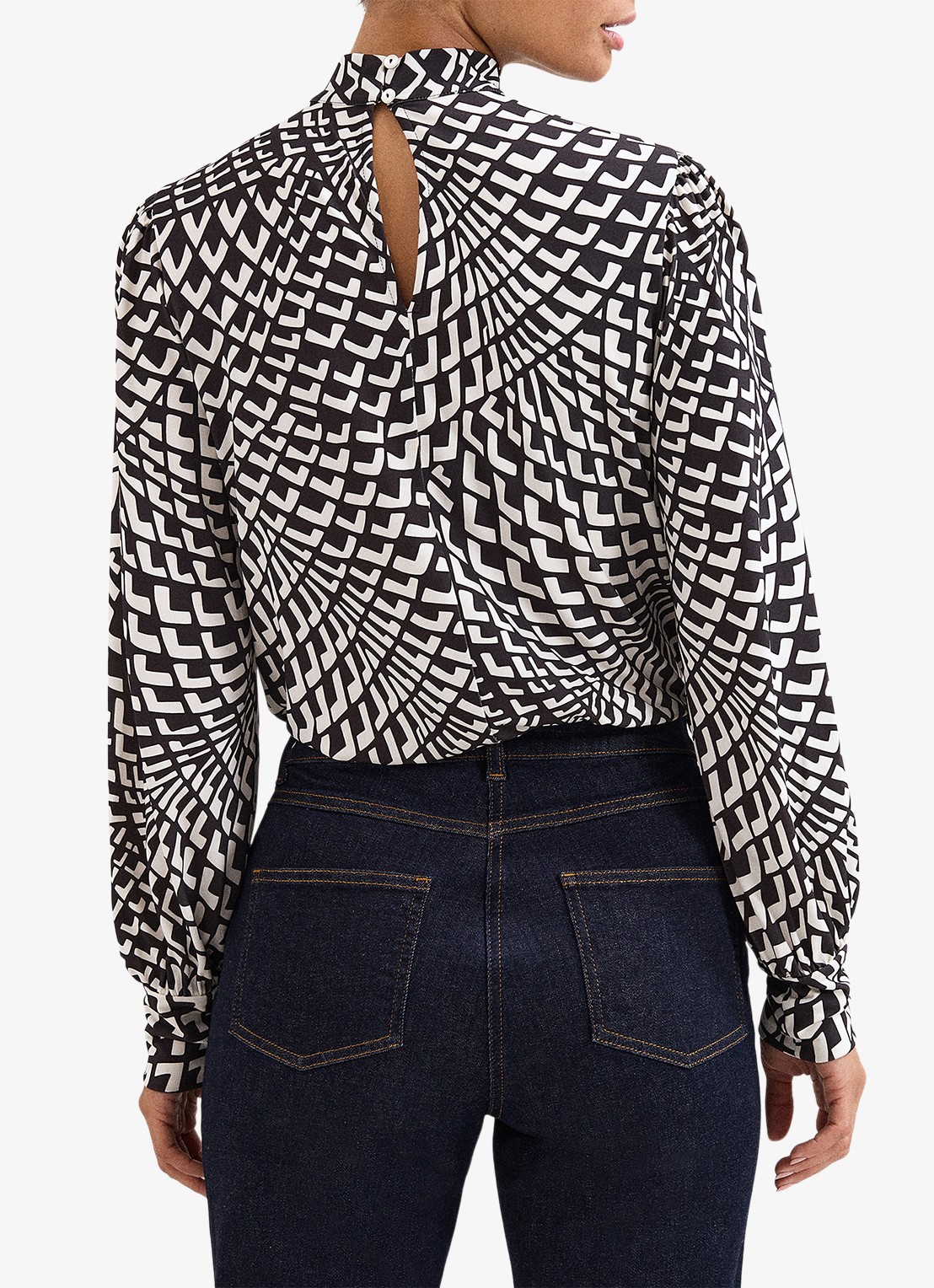 Phase Eight Isla tuniek met print en cut-out detail - achterkant 5 donkerbruin