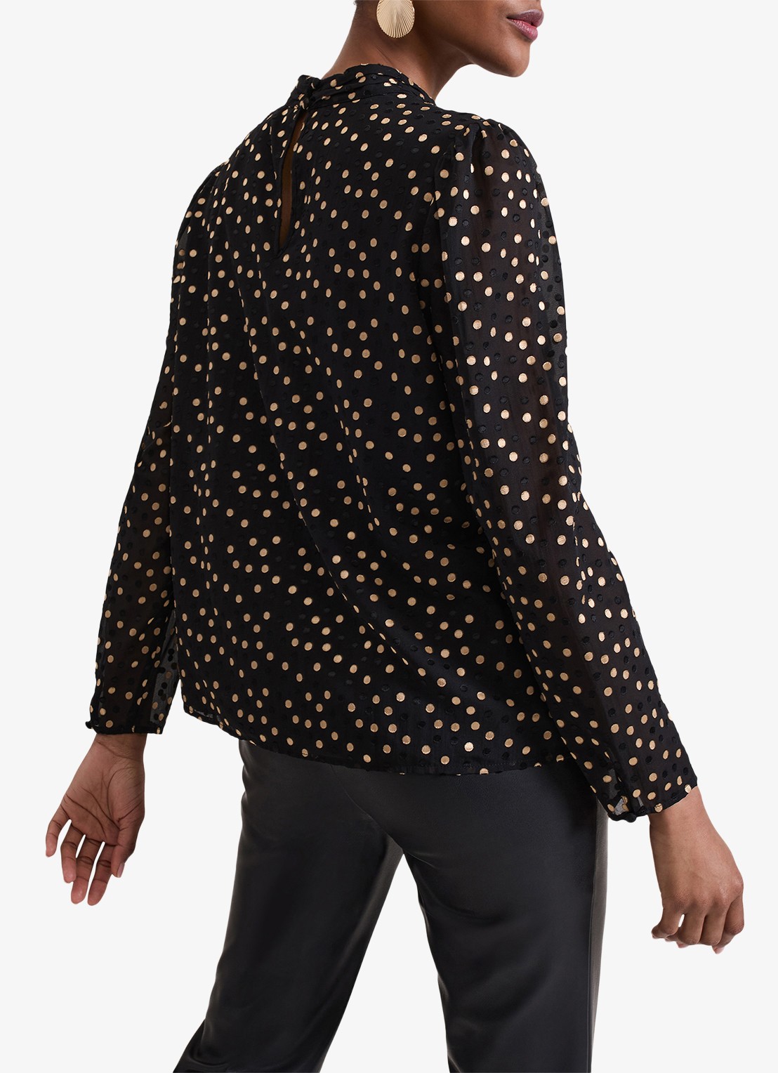 Phase Eight Jacey tuniek met stippenprint - achterkant zwart