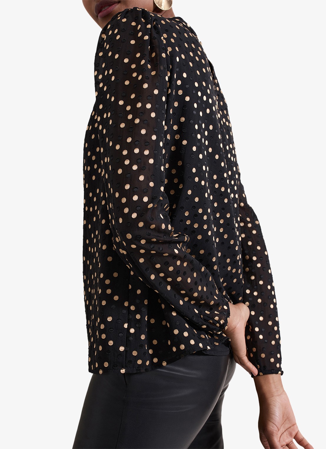 Phase Eight Jacey tuniek met stippenprint - detail 7 zwart