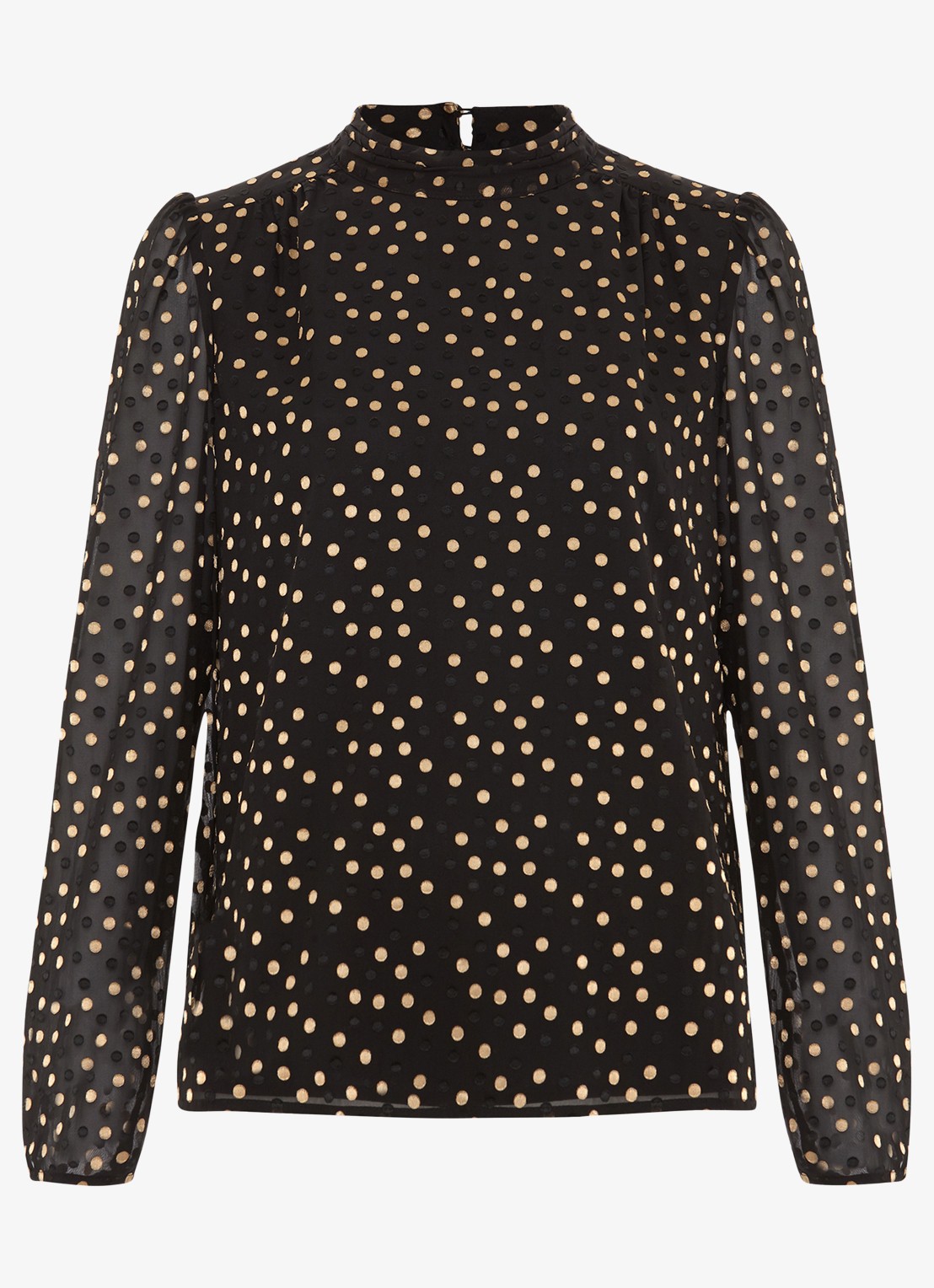 Phase Eight Jacey tuniek met stippenprint - voorkant 2 zwart