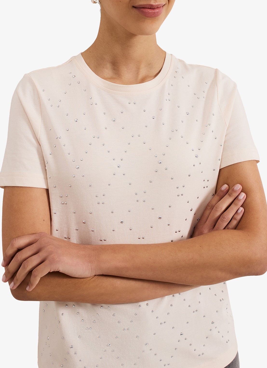 Phase Eight Jada t-shirt met studs - detail 5 wit
