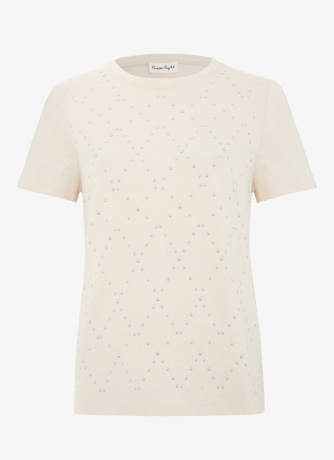 Phase Eight Jada t-shirt met studs - voorkant 2 wit