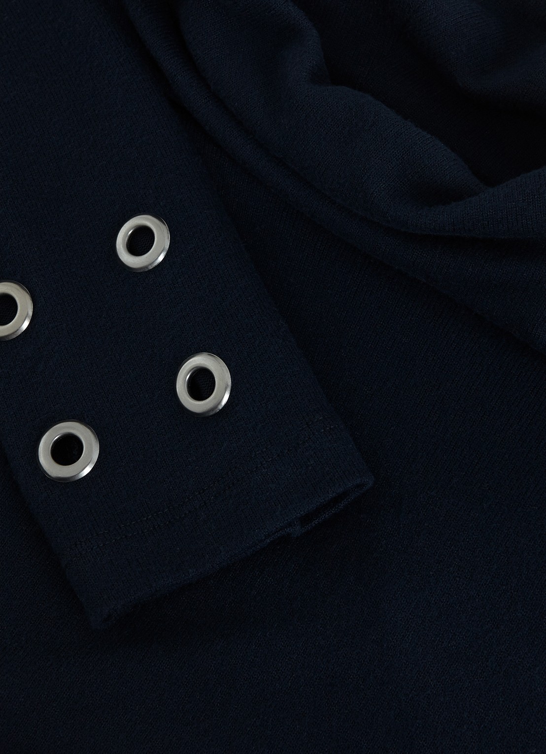 Phase Eight Jennie fijngebreide trui met opstaande kraag - detail 8 donkerblauw
