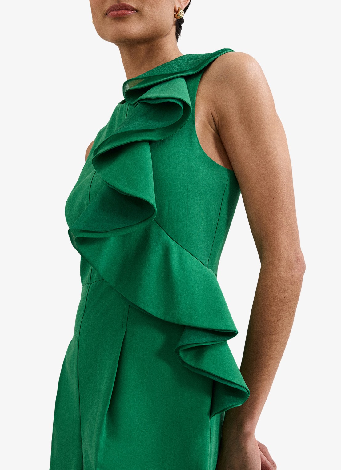 Phase Eight Jillian wide leg jumpsuit met gedrapeerd detail - detail 4 zeegroen