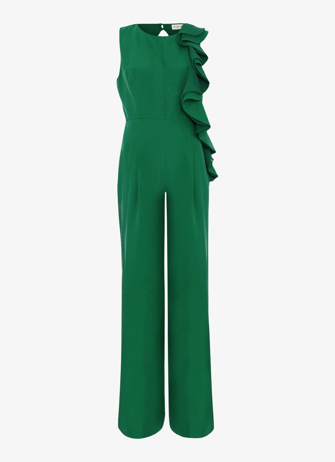Phase Eight Jillian wide leg jumpsuit met gedrapeerd detail - voorkant zeegroen