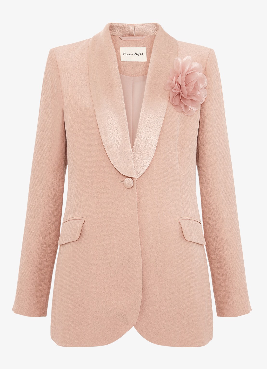 Phase Eight Jorja blazer met structuur - voorkant oudroze