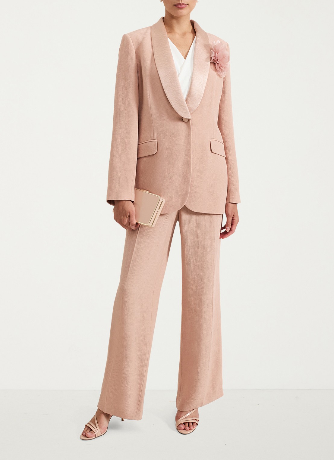 Phase Eight Jorja blazer met structuur - voorkant 2 oudroze