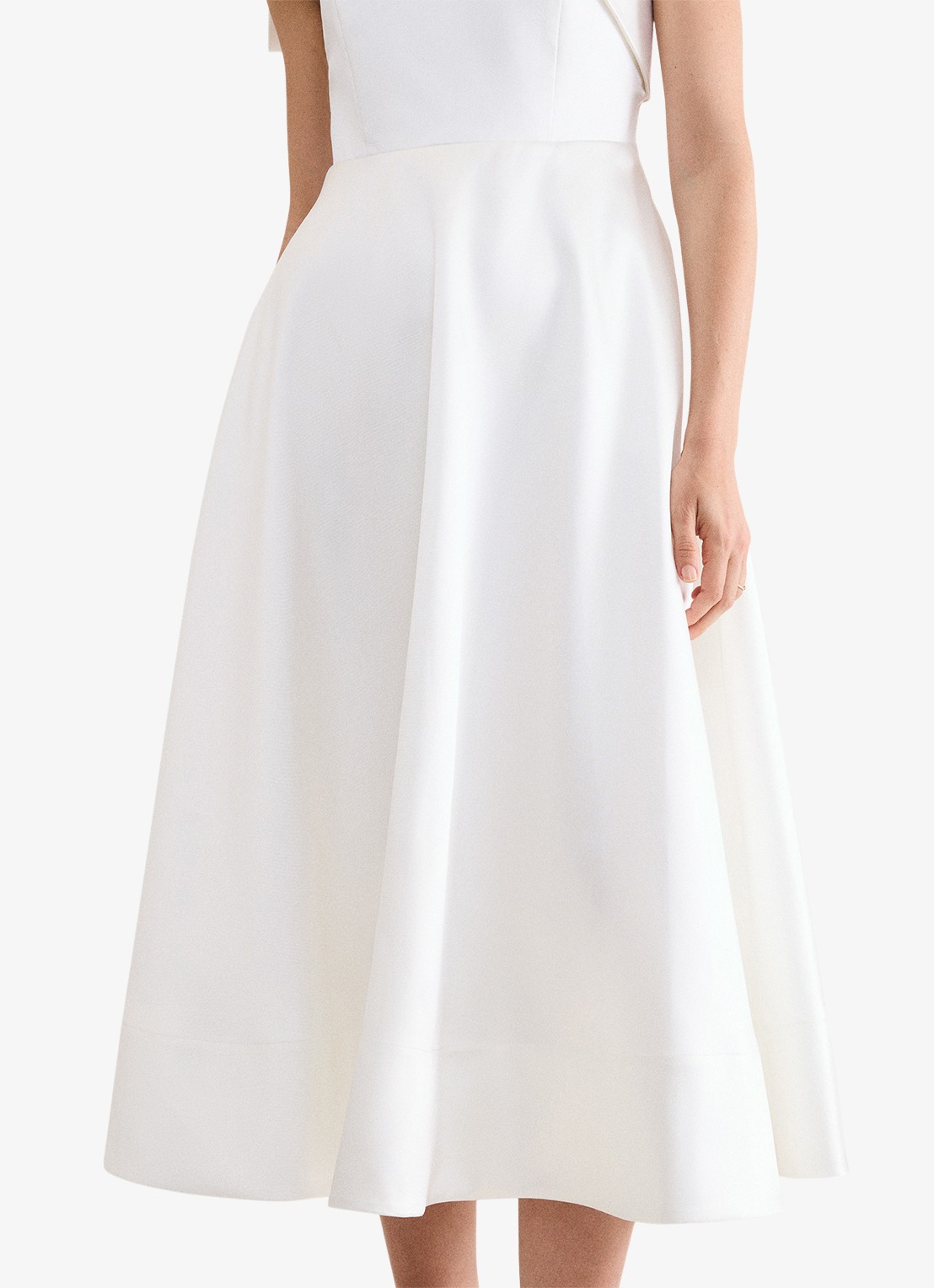 Phase Eight Josephine midi jurk met strikdetail - detail 5 gebroken wit