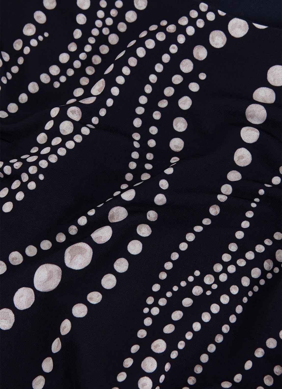 Phase Eight Josey midi jurk met stippenprint en plooidetail - detail 7 donkerblauw