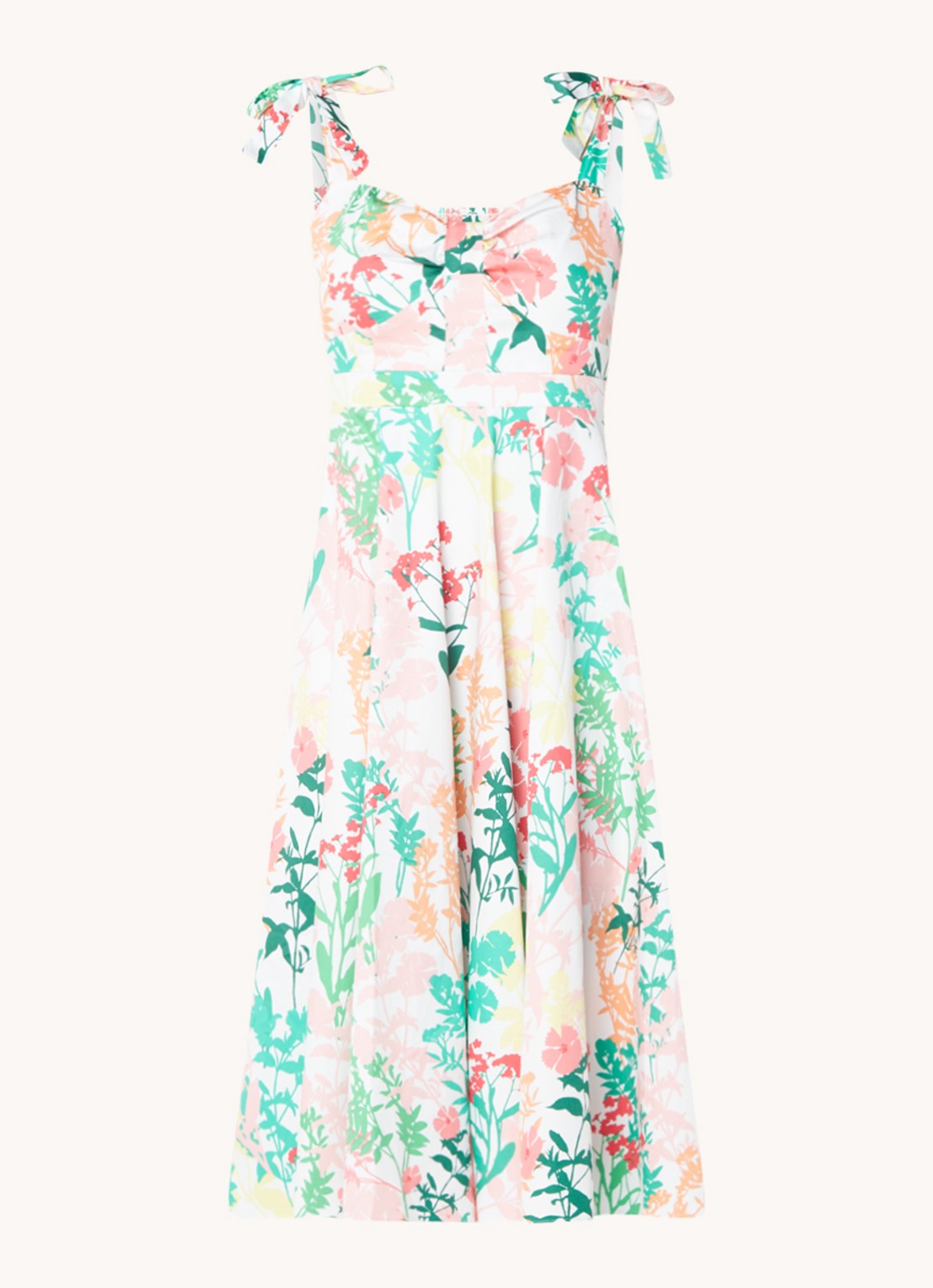 Phase Eight Joyce midi jurk met print - voorkant 2 groen