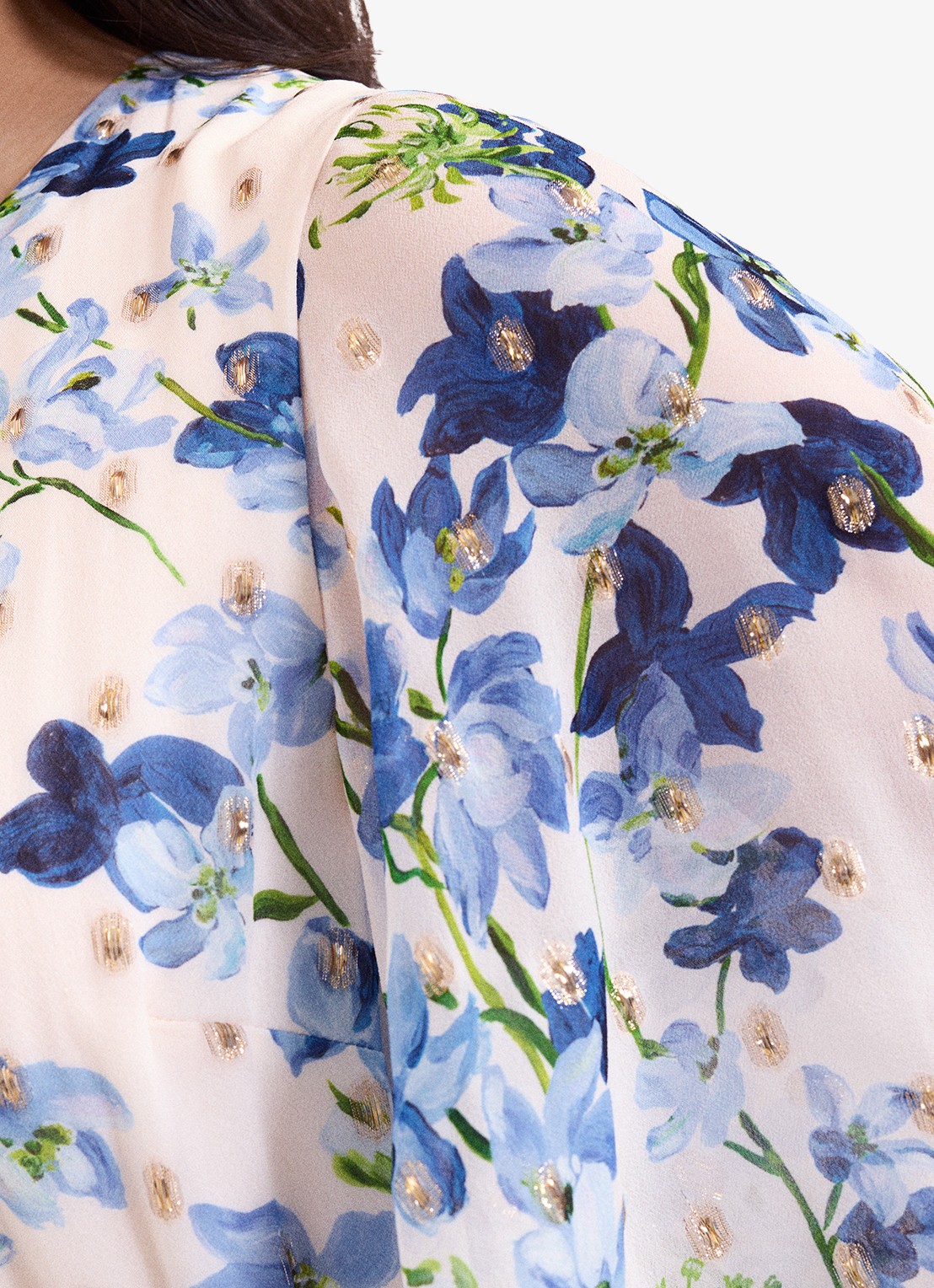 Phase Eight Juliette midi tuniekjurk met bloemenprint - detail 6 blauw