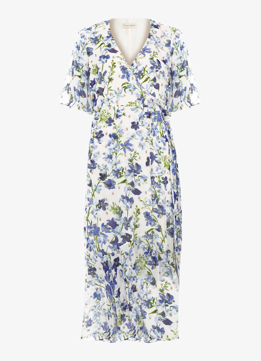 Phase Eight Juliette midi tuniekjurk met bloemenprint - voorkant 2 blauw