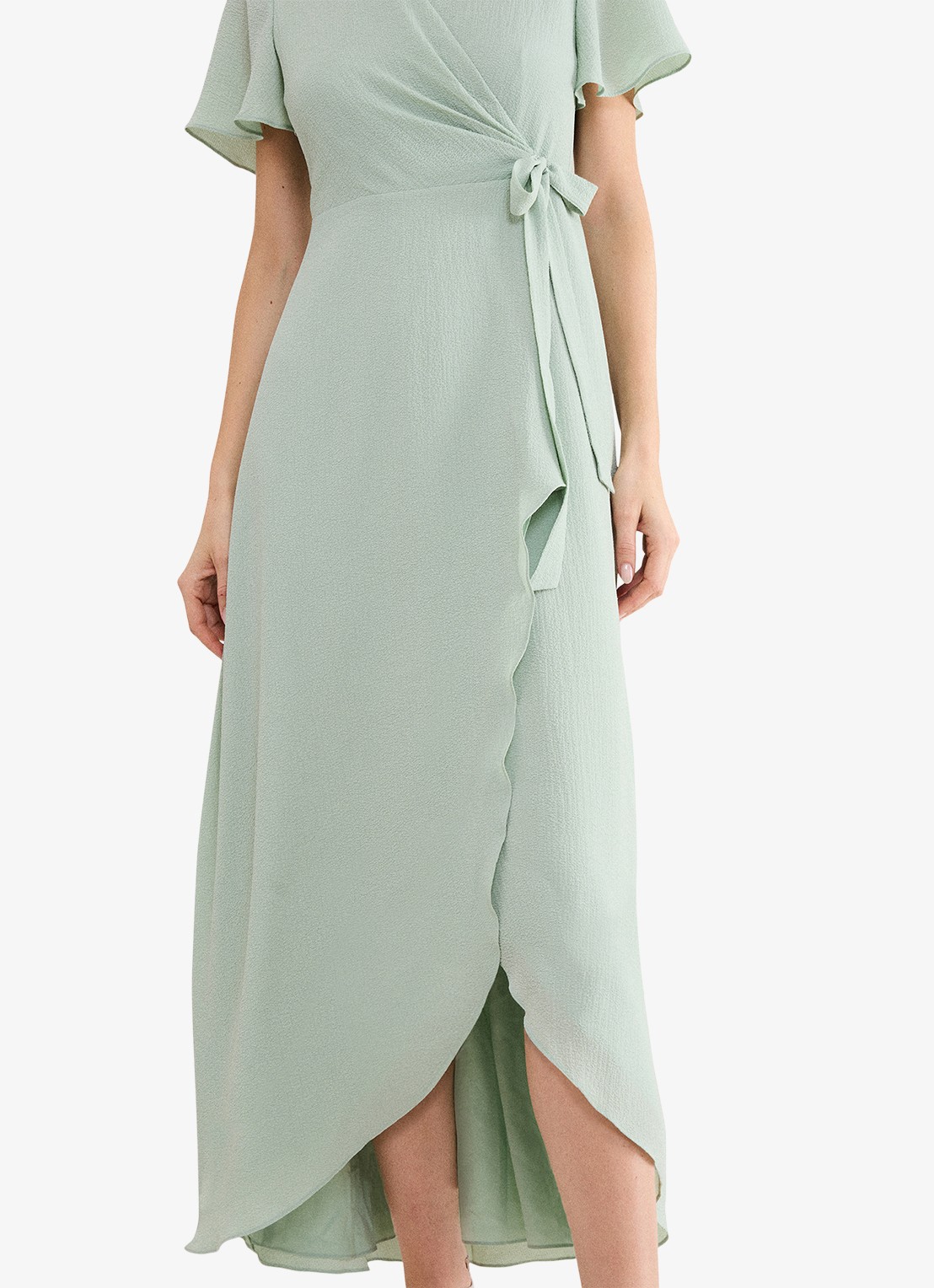 Phase Eight Julissa maxi wikkeljurk met vlindermouw - detail 5 lindegroen