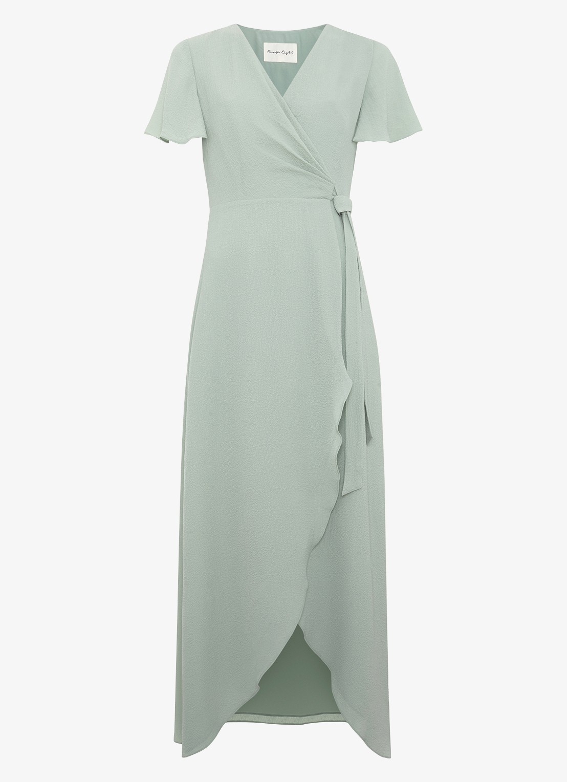 Phase Eight Julissa maxi wikkeljurk met vlindermouw - voorkant lindegroen