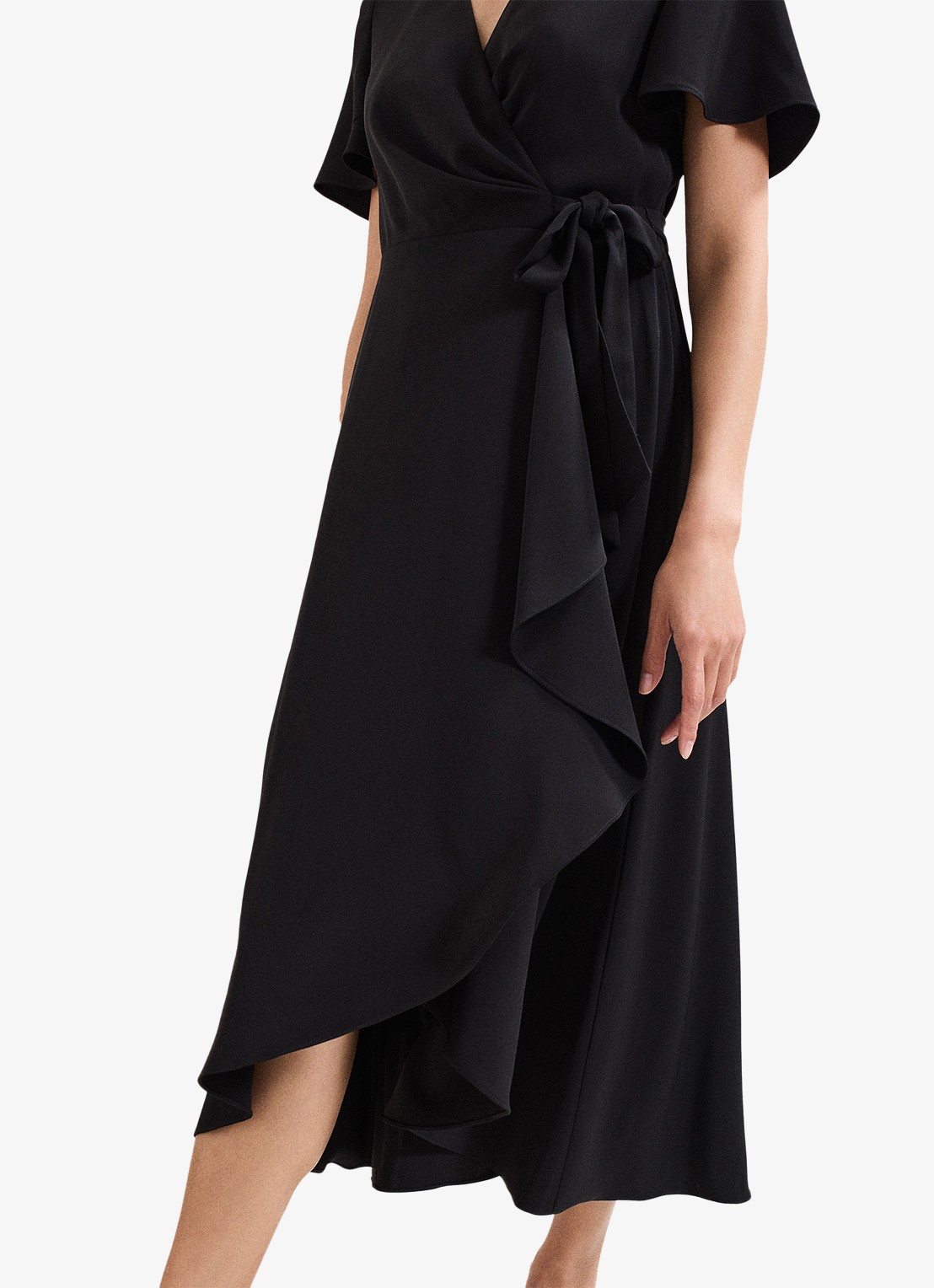 Phase Eight Julissa midi wikkeljurk met strikceintuur - detail 6 zwart