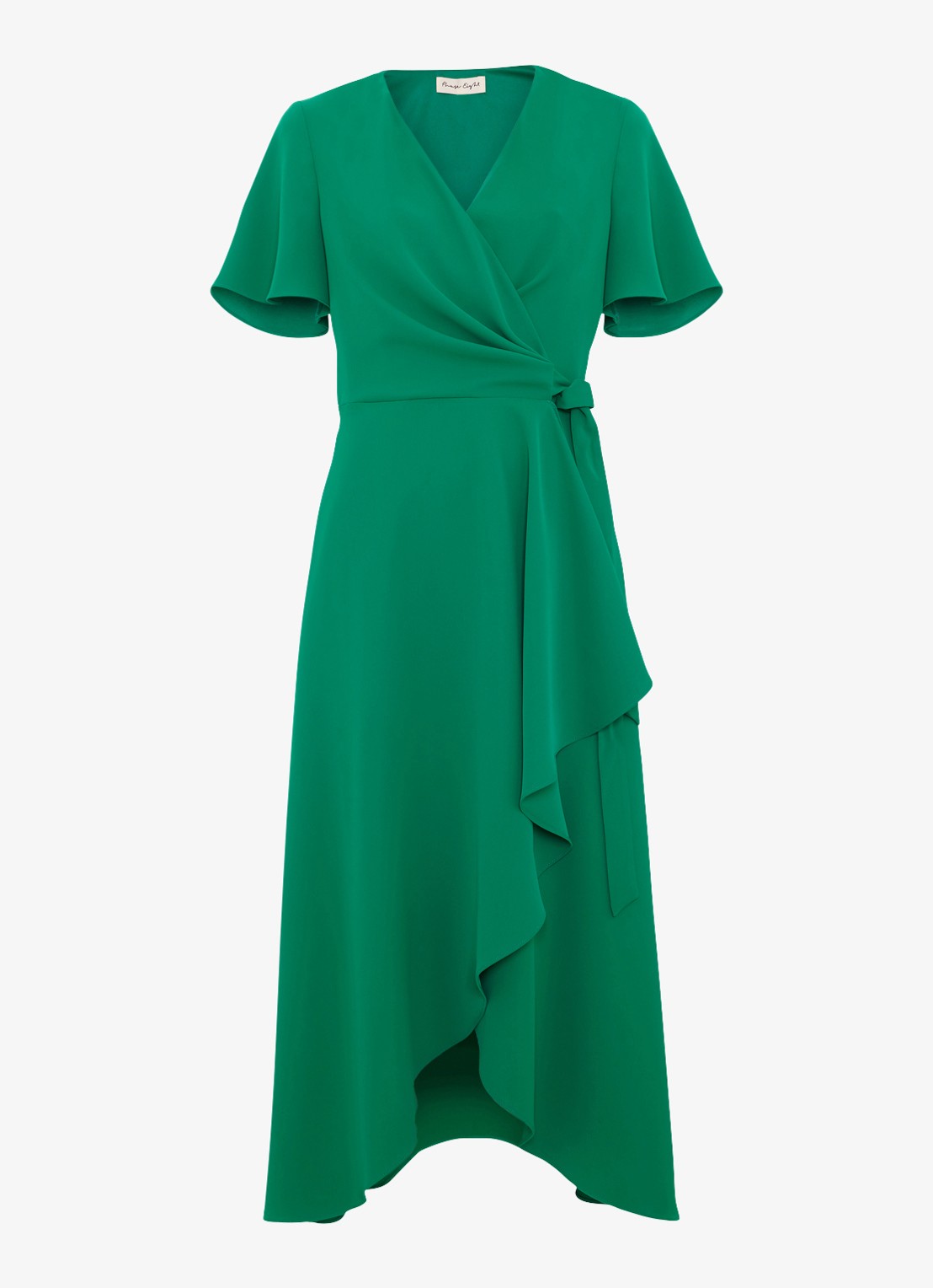 Phase Eight Julissa midi wikkeljurk met strikceintuur - voorkant 6 groen
