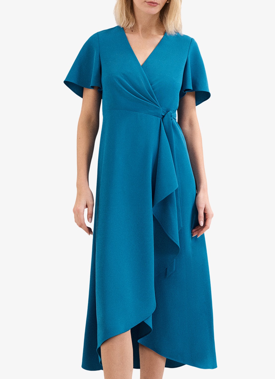 Phase Eight Julissa midi wikkeljurk met strikceintuur - detail 4 blauw