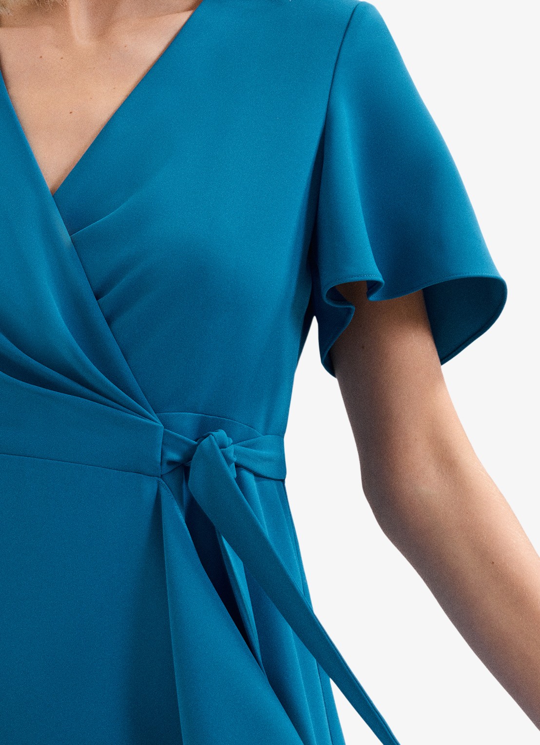 Phase Eight Julissa midi wikkeljurk met strikceintuur - detail 5 blauw